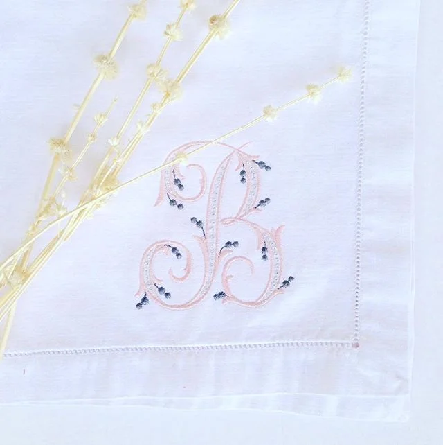 Monogram Monday - let us stitch your name on something special. &bull;
&bull;
&bull;
#monogram 
#plainjane
#designs
#shoplocal 
#athensga
#babygifts
#initials #name