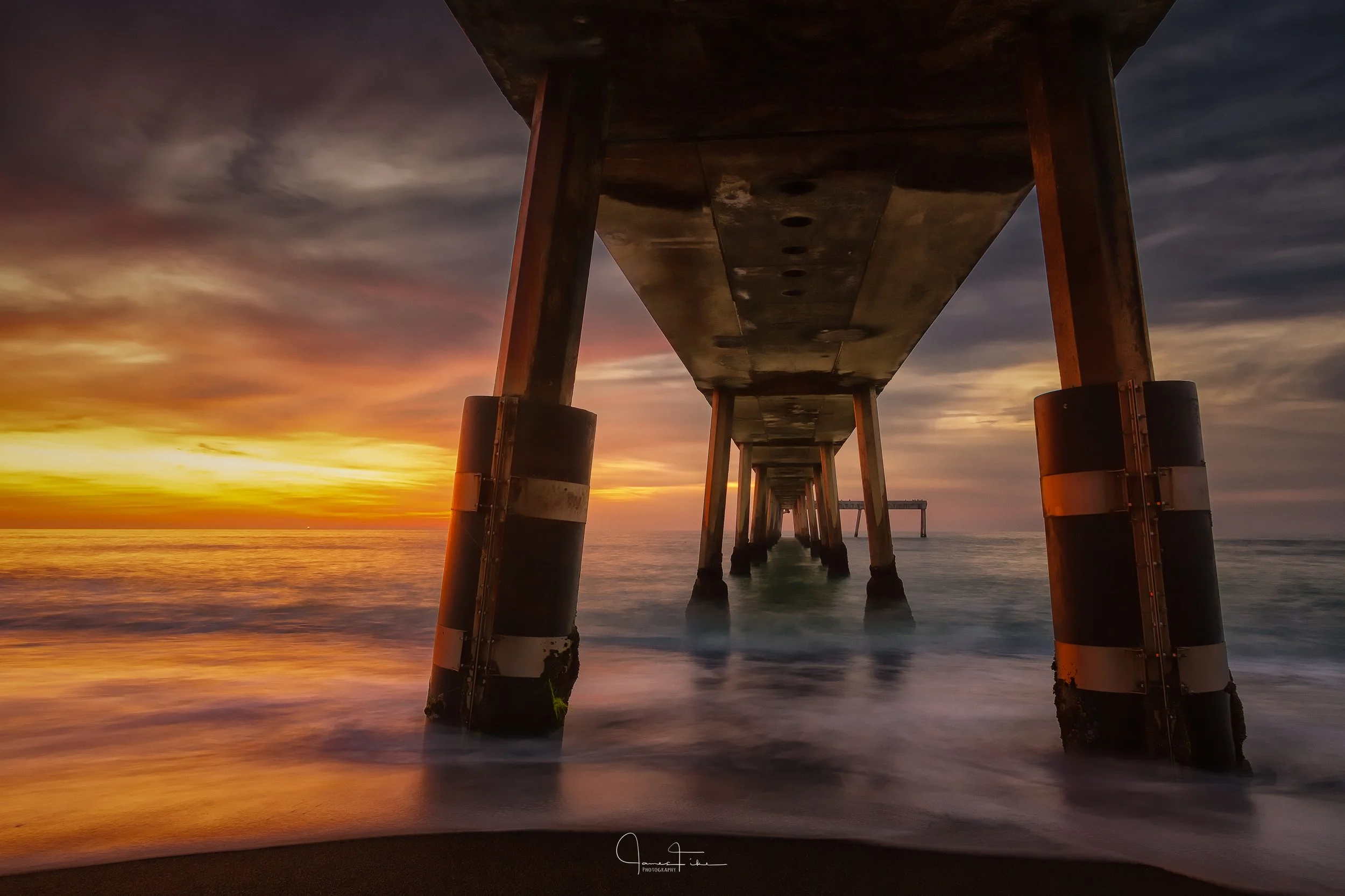 Pacifica Pier at Sunset – Under the Pier, Pacific Ocean, California