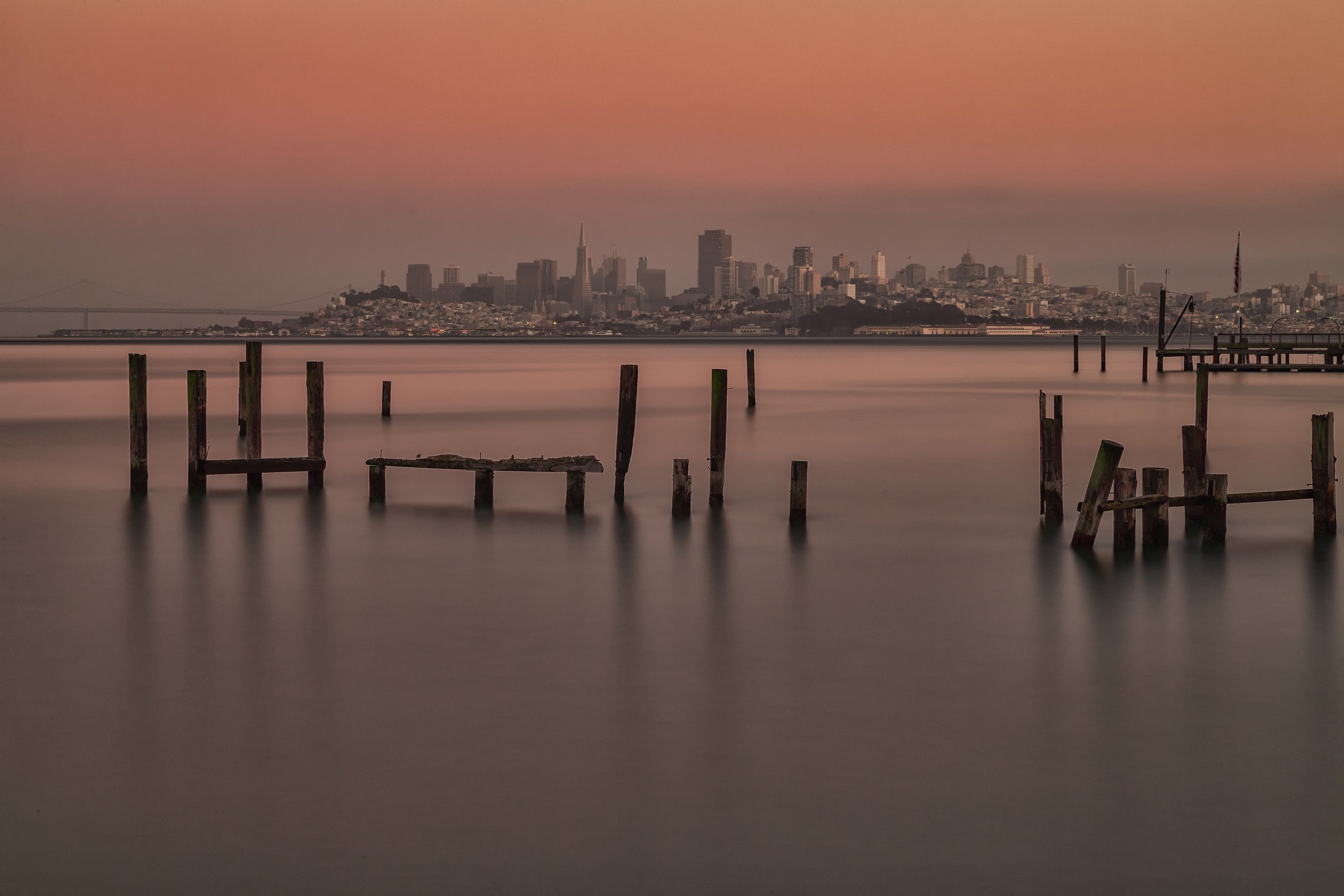 San Francisco from Sausalito


 

 The San Francisco skyline appears across the bay from Sausalito with old waterfront pilings in the foreground. The view looks south across the water toward the city's northern waterfront and downtown towers. 