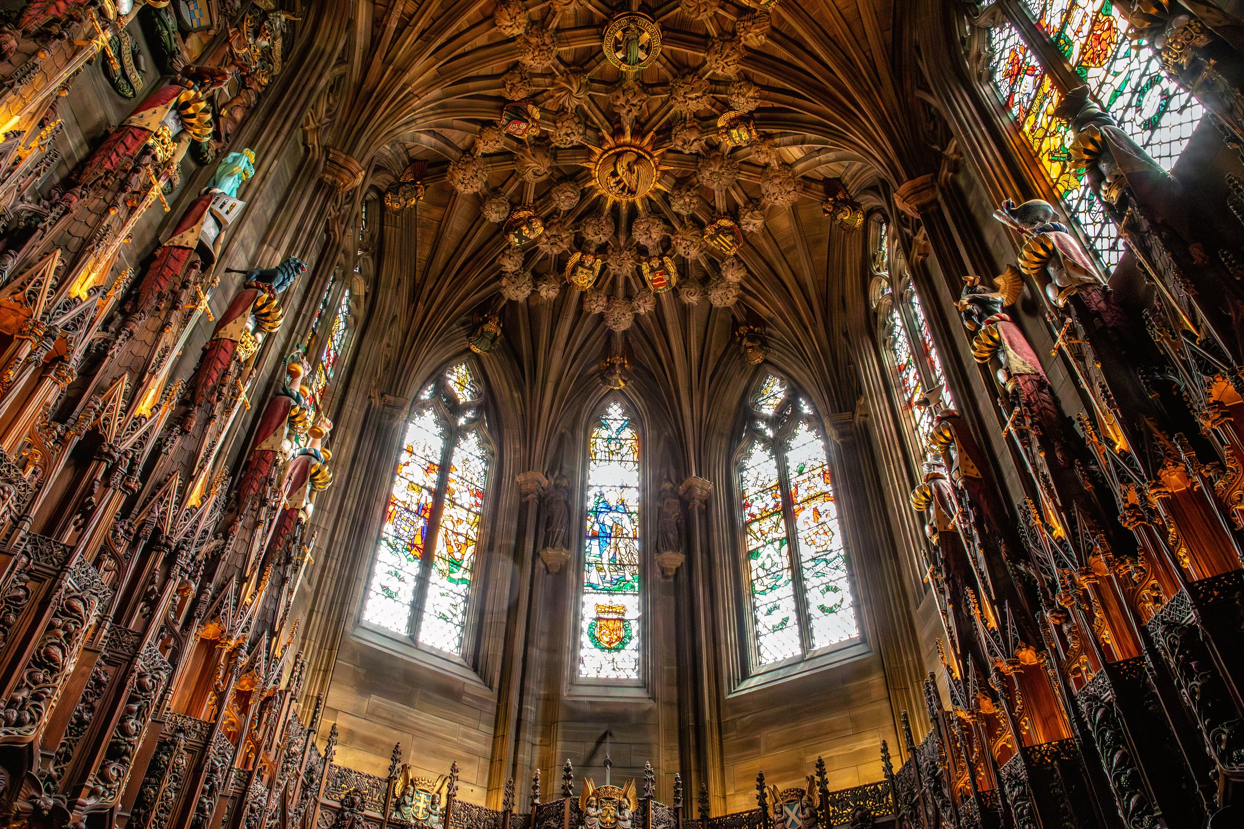 University of Glasgow Chapel

 

 The University of Glasgow Chapel features stained glass, carved woodwork, and Gothic Revival architectural detail. The chapel is part of the university’s historic Glasgow campus. 