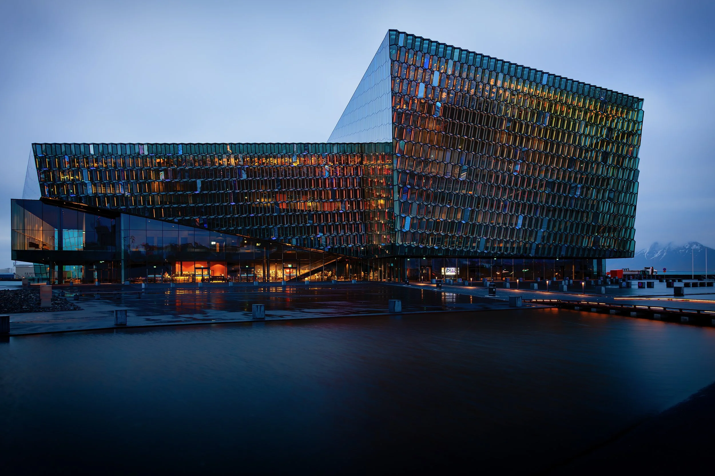 Harpa at Blue Hour

 

 Harpa stands on Reykjavík’s waterfront as the city’s concert hall and conference centre. Opened in 2011, it is one of Iceland’s most recognizable contemporary buildings. 