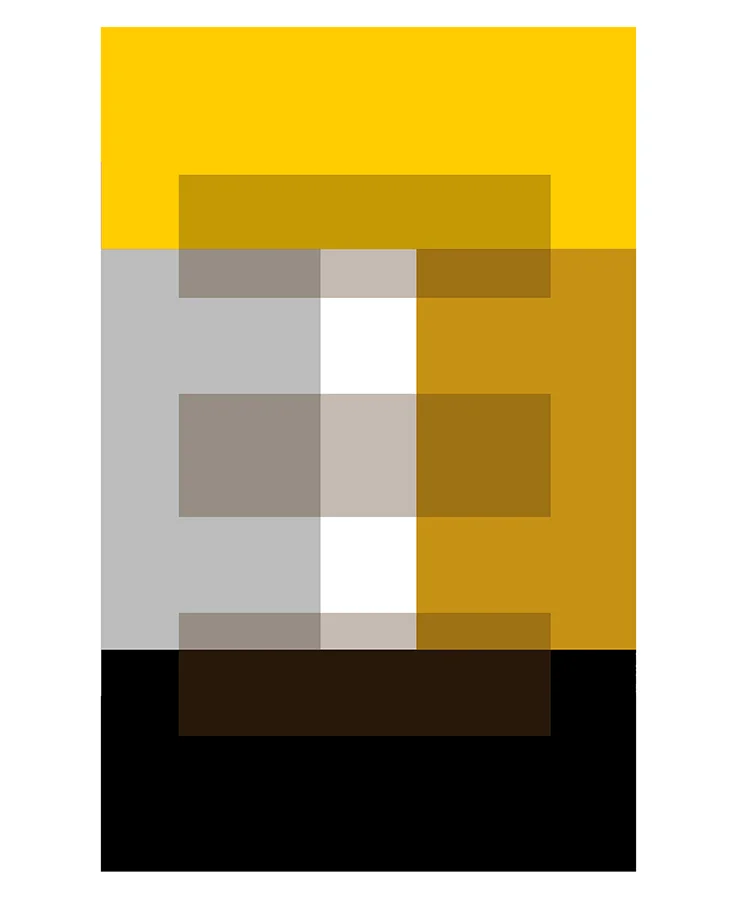 Yellow and Gray Rectangles with Three Gray Transparencies