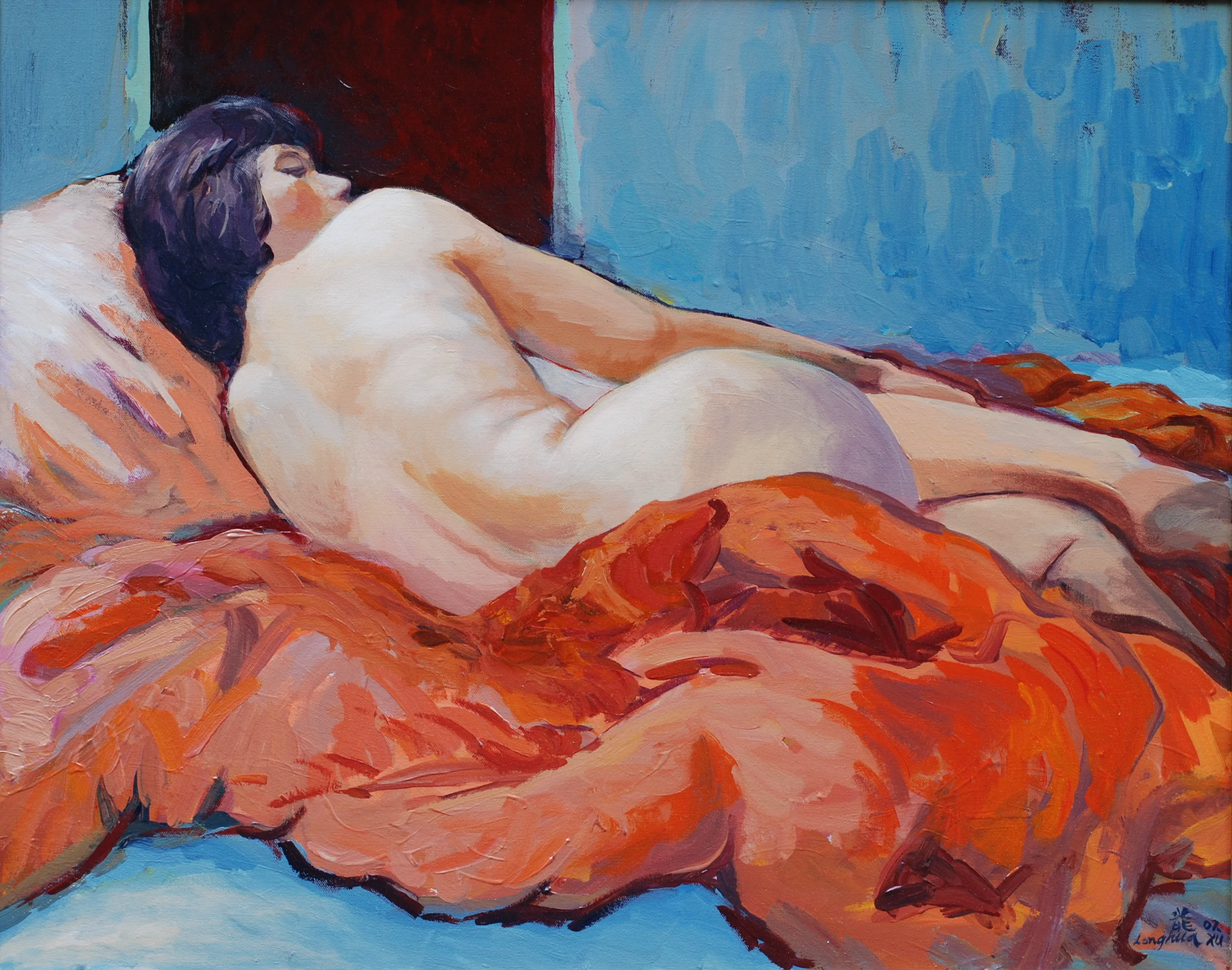 Resting Nude-24in.x30in.-acrylic paints-Longhua Xu.JPG