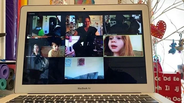 Playschool in the age of Zoom. Story and Circle Time Gathering. Connection is still real on the screen. #fingerplays #storytime #songs #playschool #papermoonplayschool #twolittlebutterflies #pdxchildcare #portlandoregon #earlychildhoodeducation #zoom