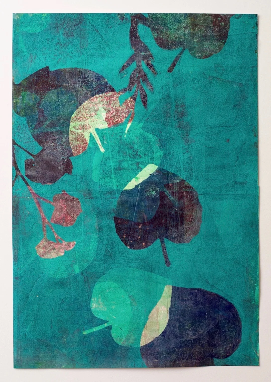 After the Rain 1, 13” x 19,” Monoprint Collage