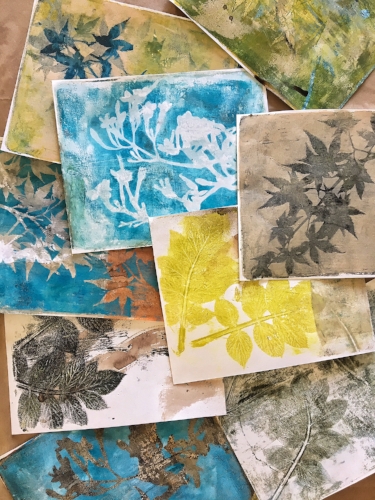 Eco prints and monoprints converging