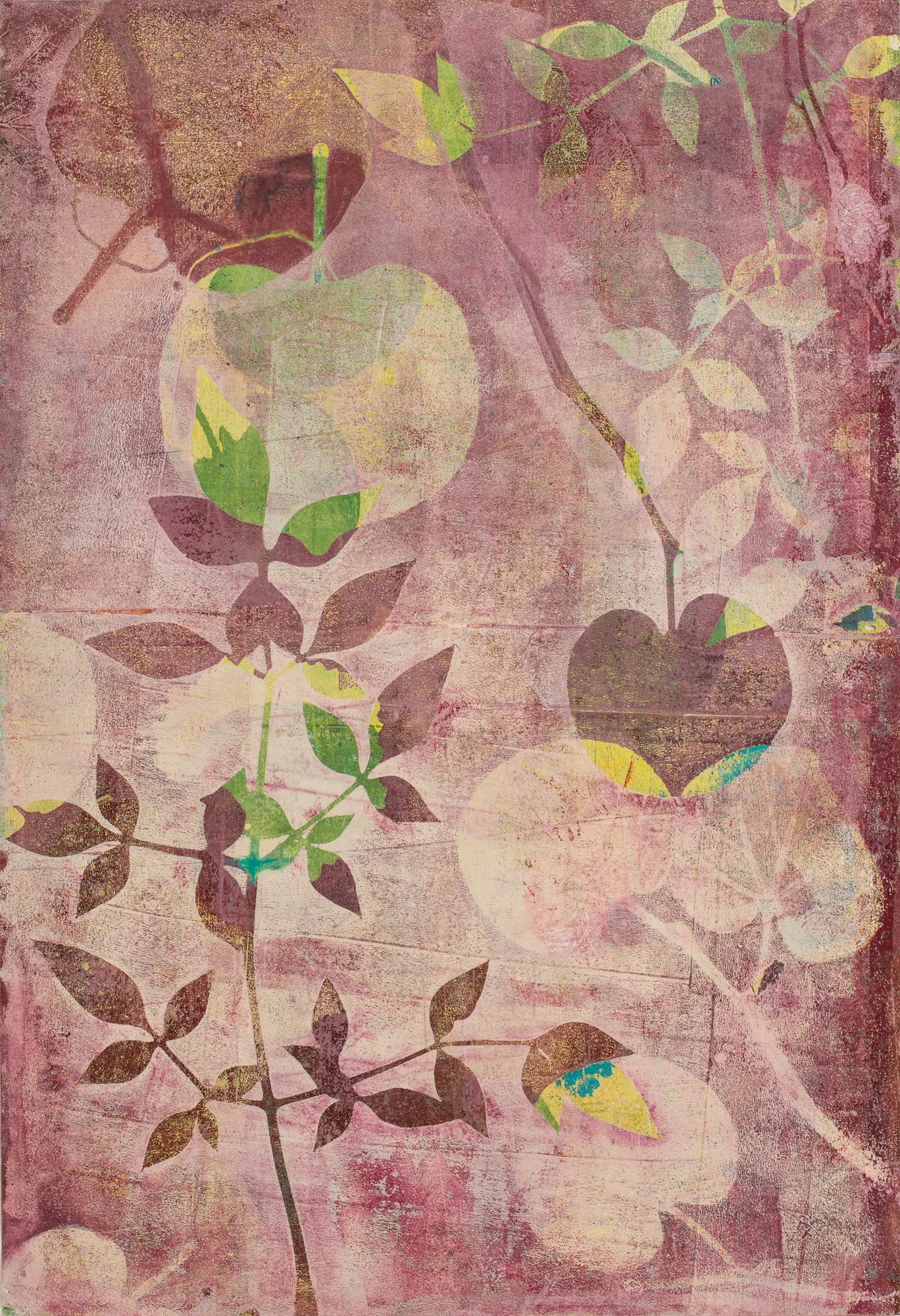 Heart's Reach, 13" x 19," Monoprint