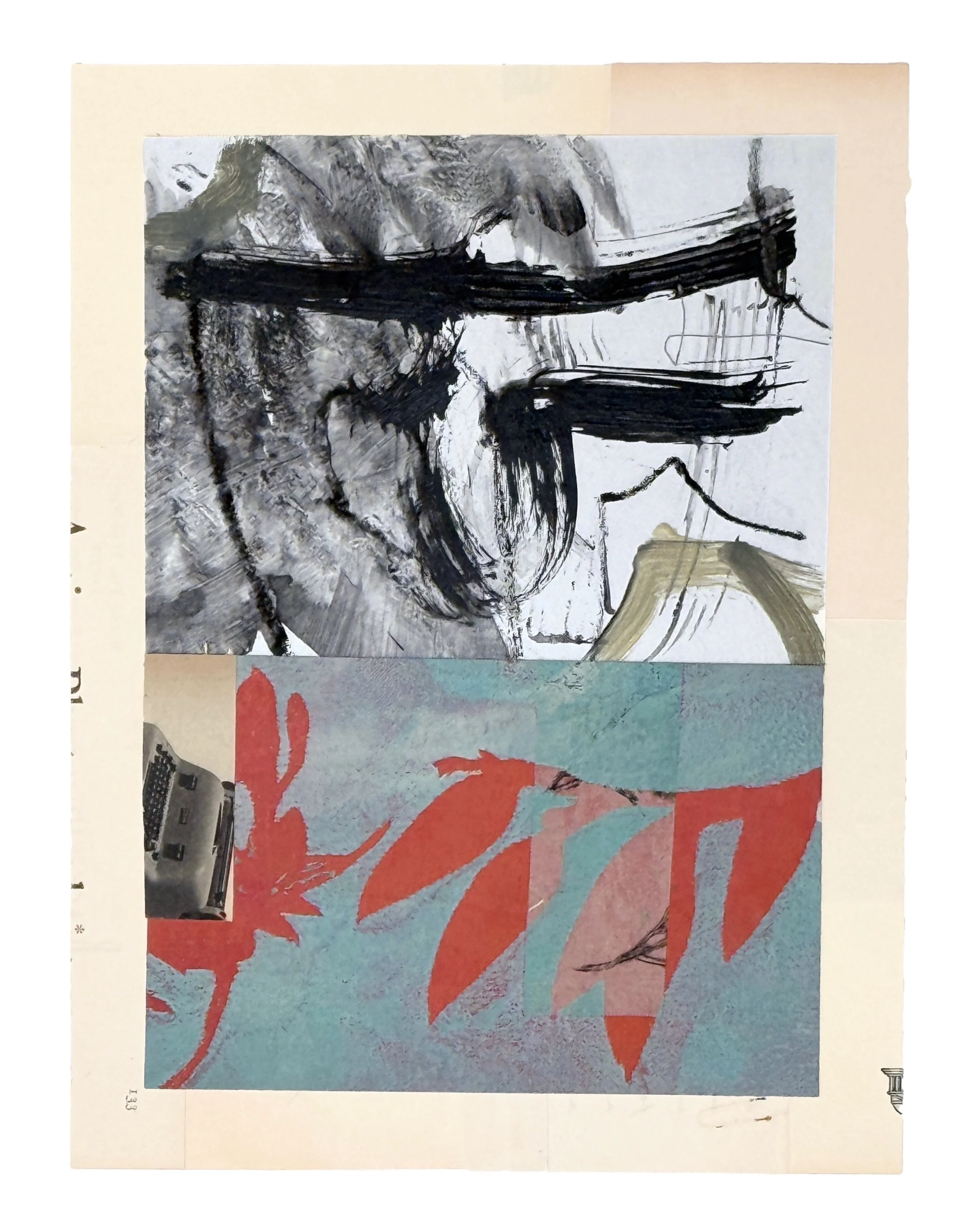 Faultline Garden, 9 x 12," Drawn Collage