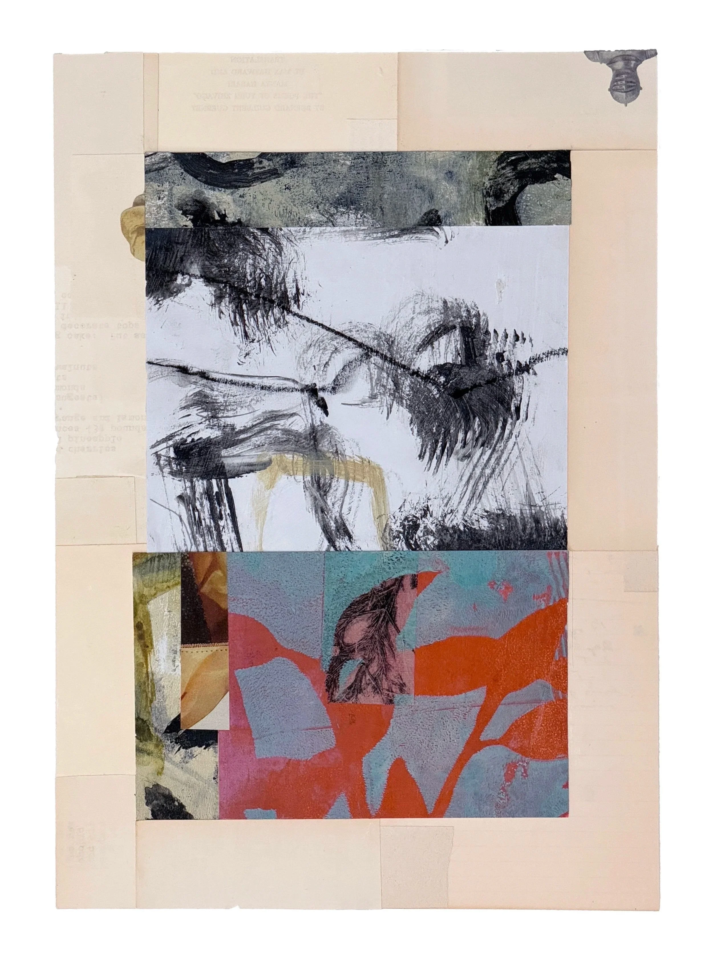 Tender Resistance, 11 x 14," Drawn collage