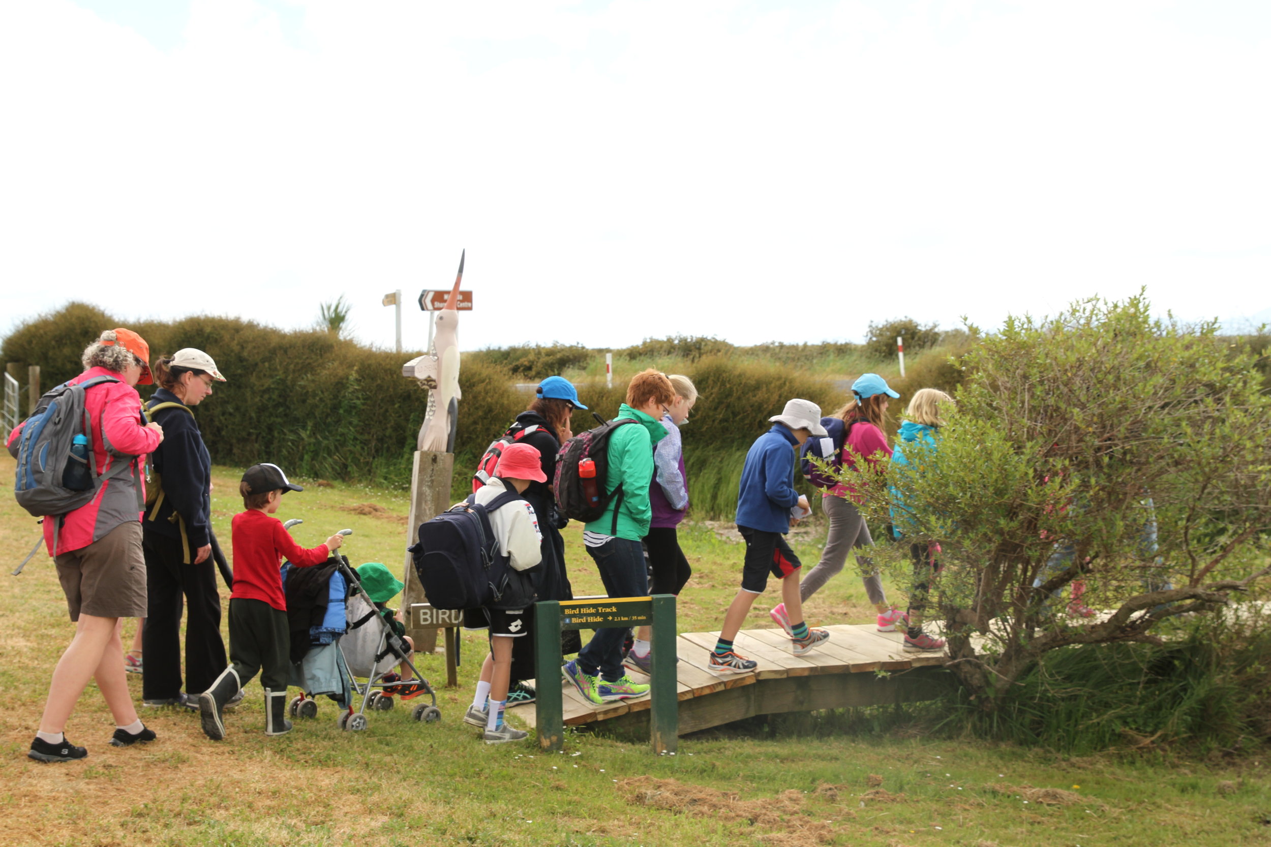 Starting out on our walk to see the shorebirds