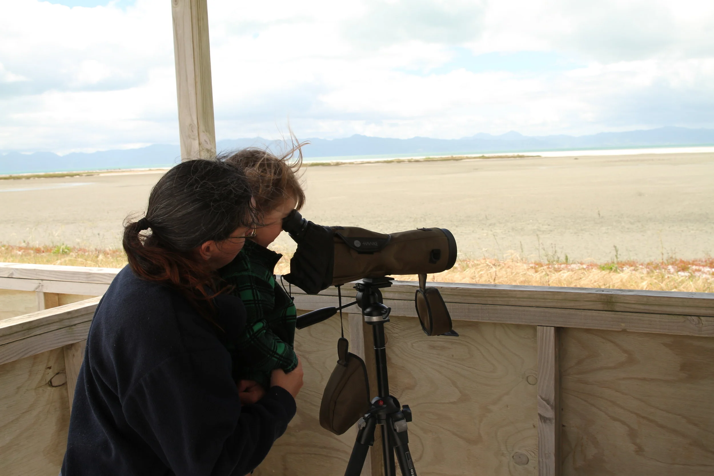 Luke gets a turn with the telescope