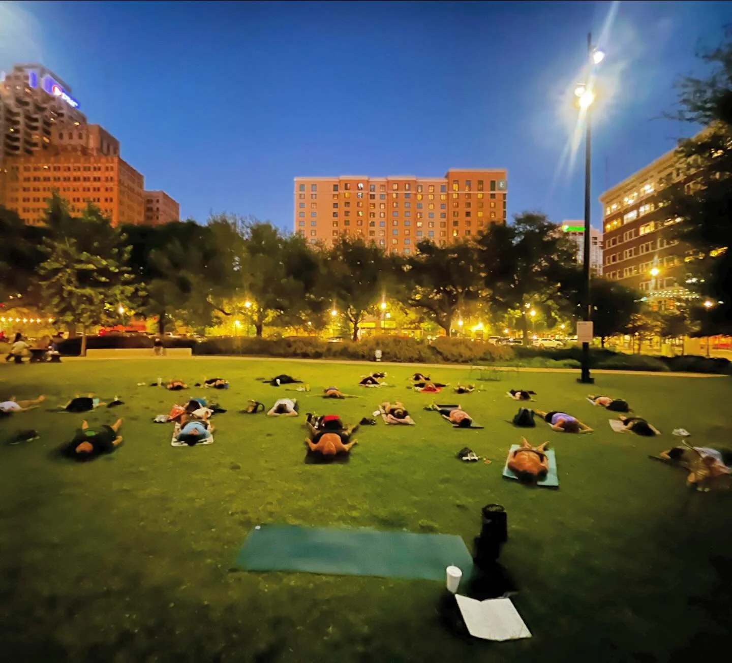 Last call for @legacy.park yoga 🧘✨

You have 3️⃣ more chances (starting tonight) to double down with a dose of free yoga and happy hour in the heart of downtown SA ❤️

Double Down Tuesday starts with a yoga at 6:30p at Legacy Park followed by a spec