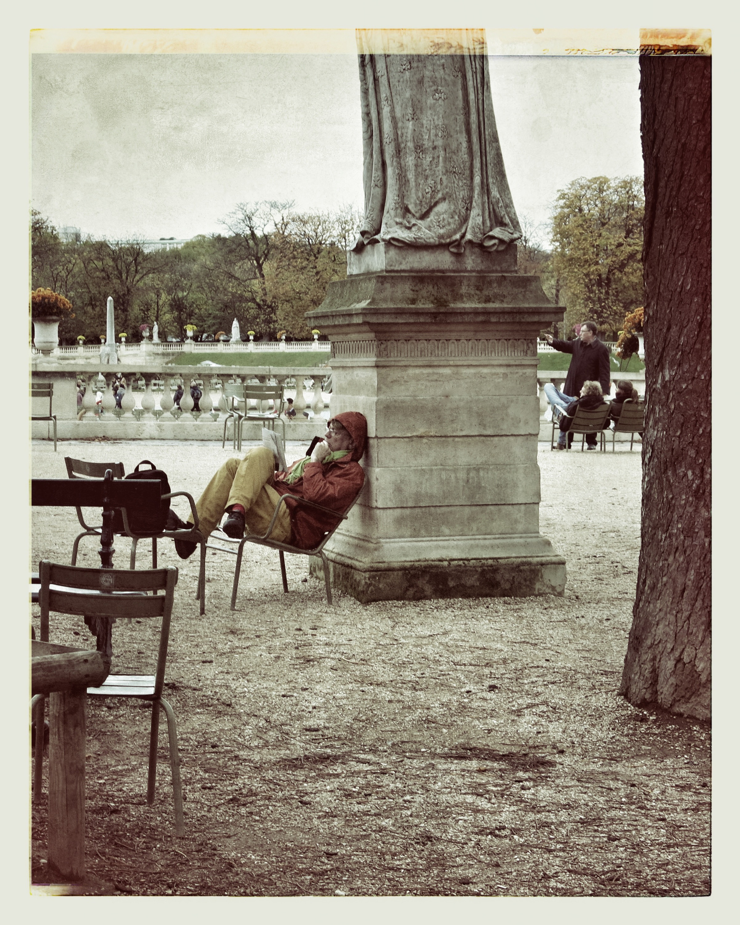 Parisien Man Reads in the Park