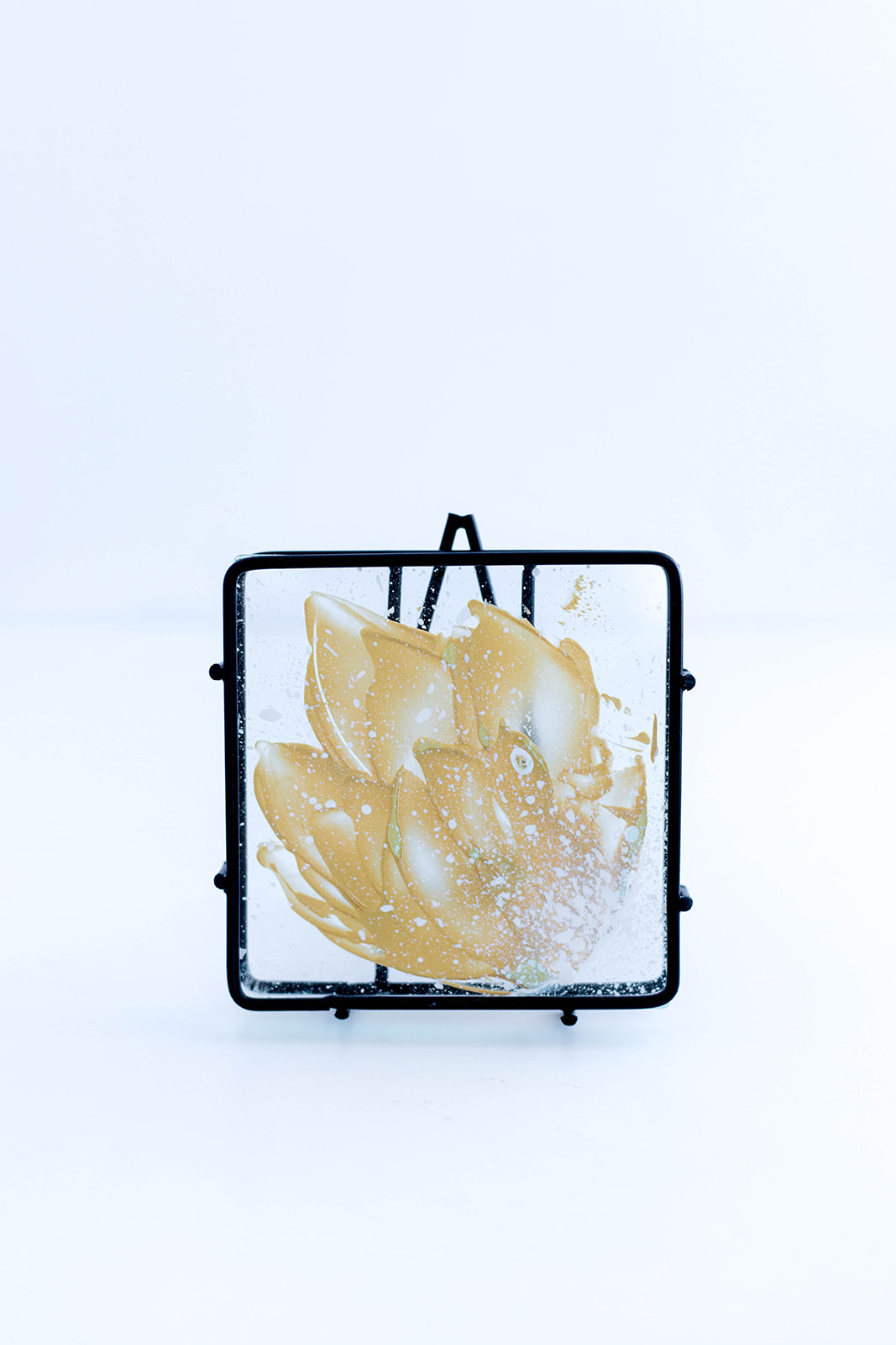 "Lovely Lotus" Original Artwork in 4x4 Floating Frame