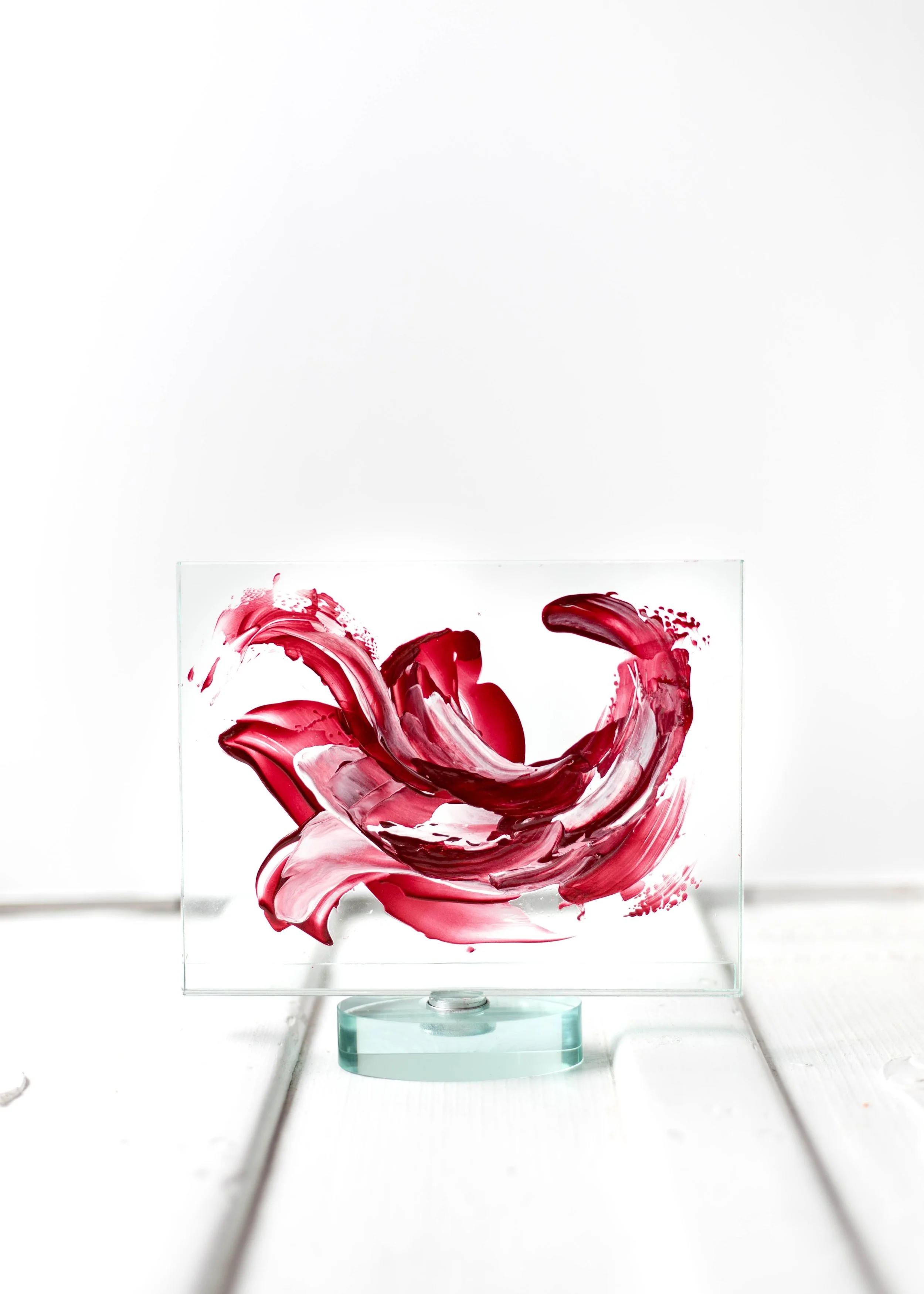 Original Art "Let Your Heart Beat Here" on 5x7 Floating Swivel Frame