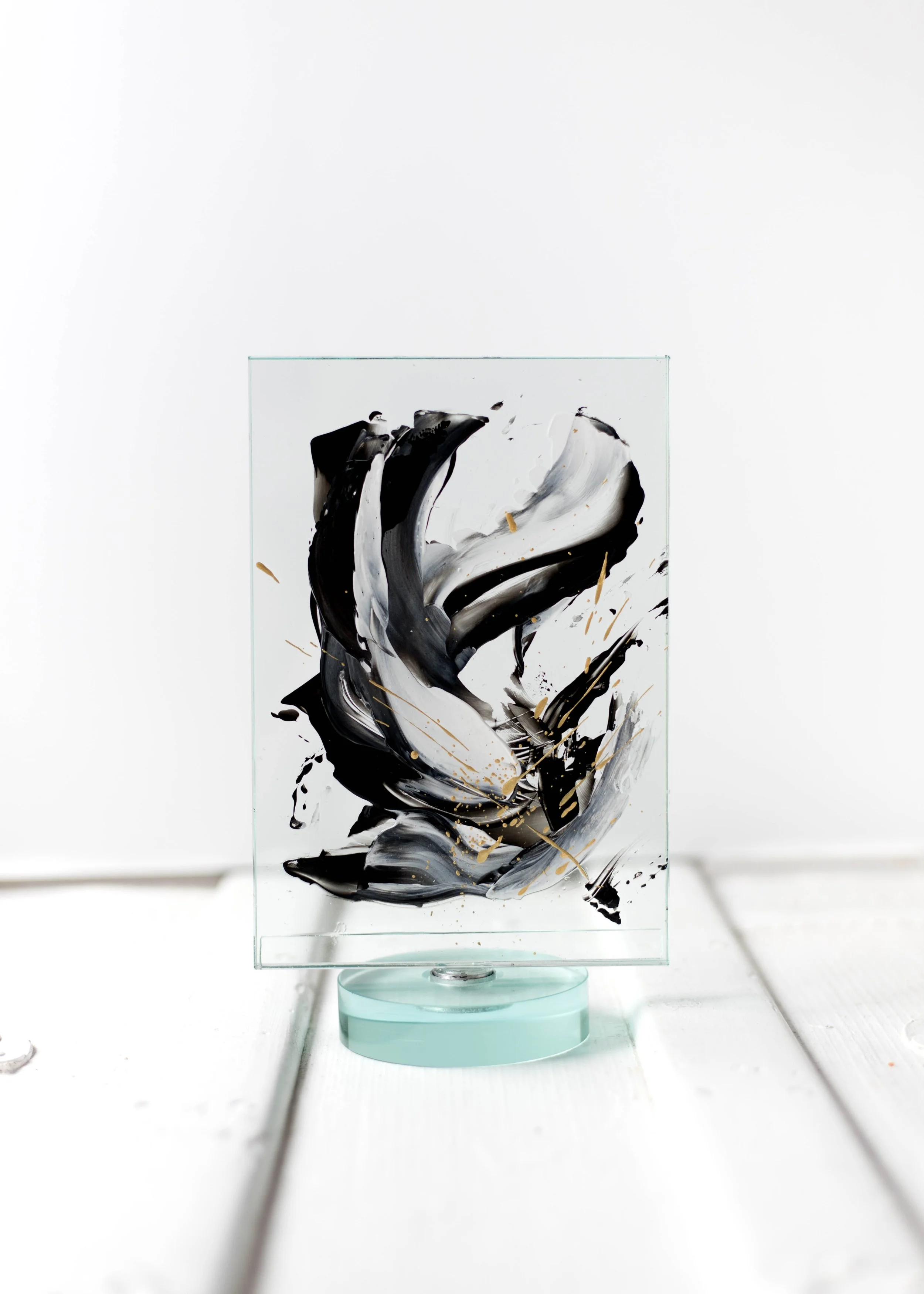 Original Art "Whiplash" on 5x7 Floating Swivel Frame