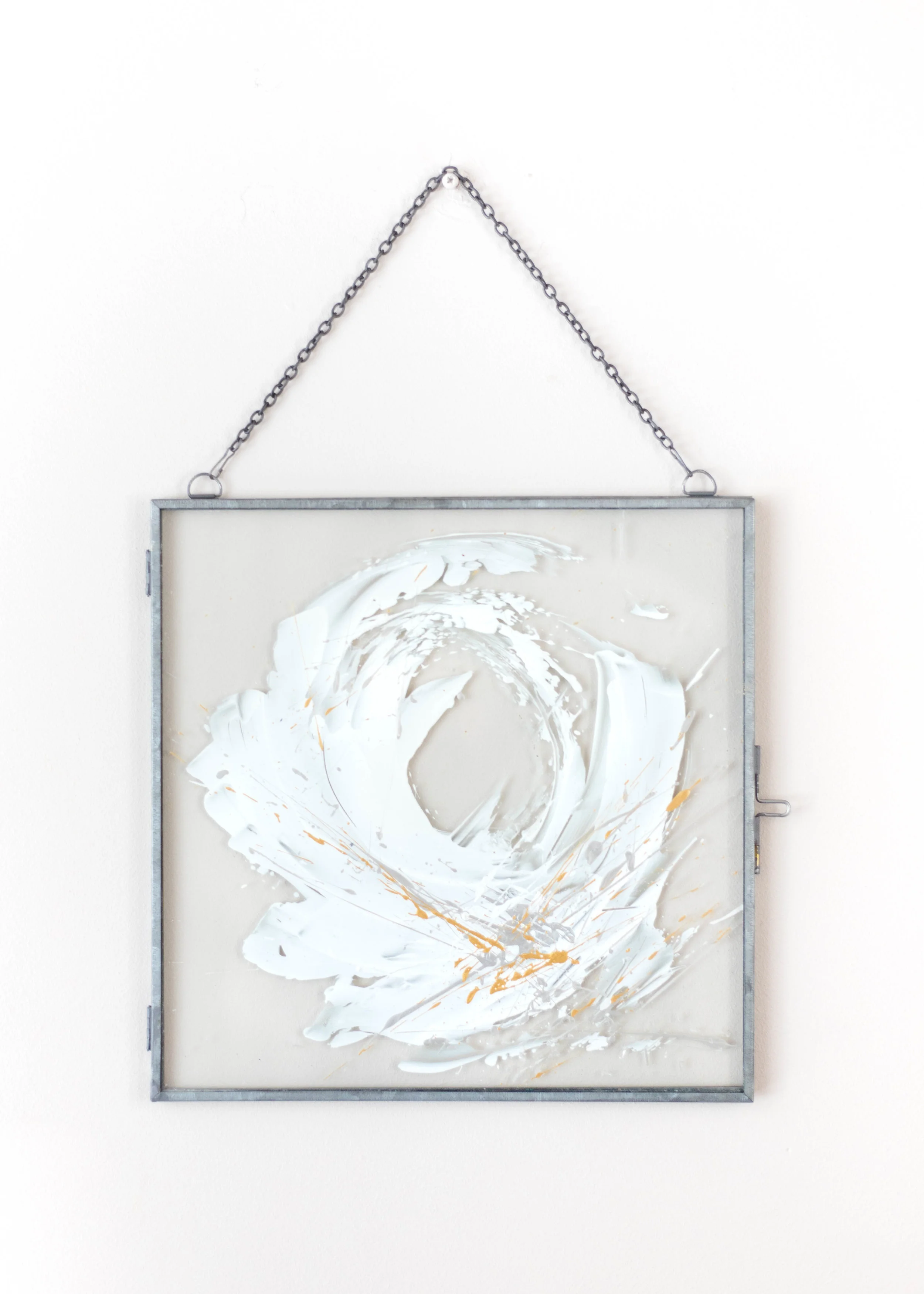 Original Art "Untamed" 10x10 Hanging Floating Frame