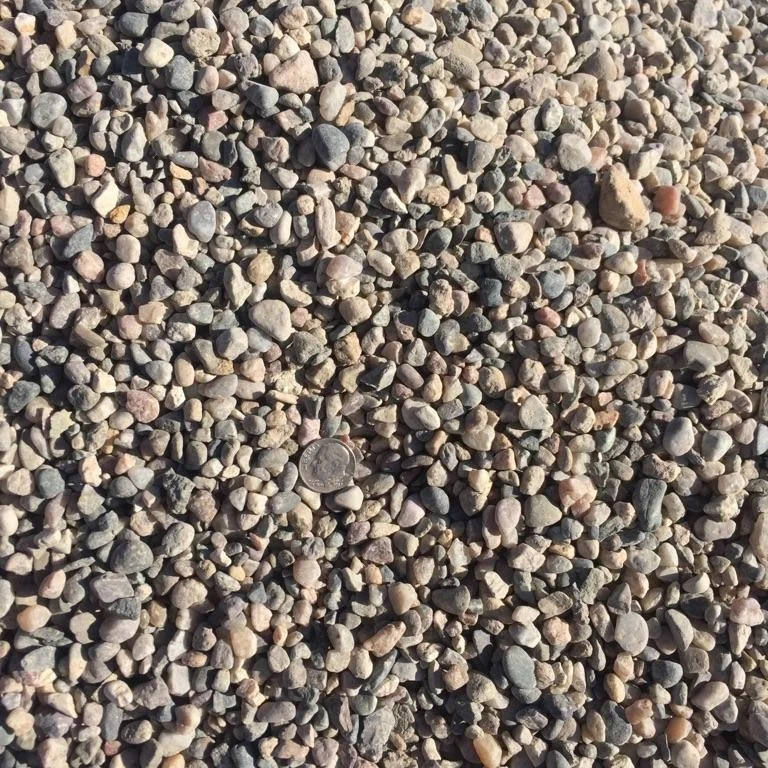 3/8" Round Round rock used for drainage backfill, mixing concrete and landscaping