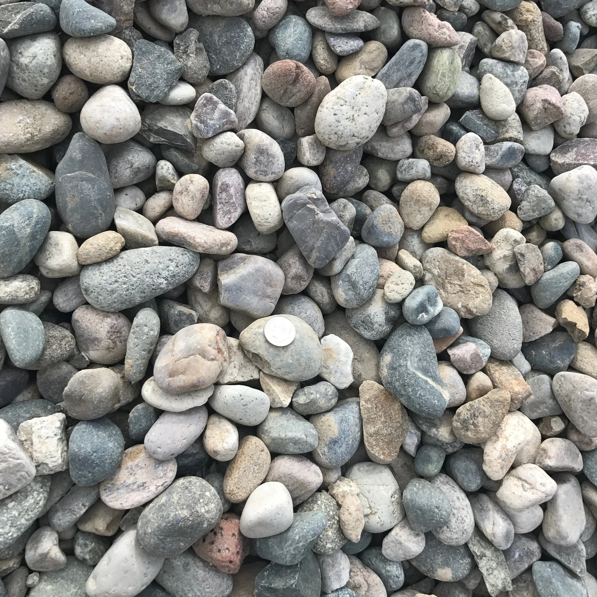 1 1/2" Round Round rock used for drainage backfill, mixing concrete and landscaping