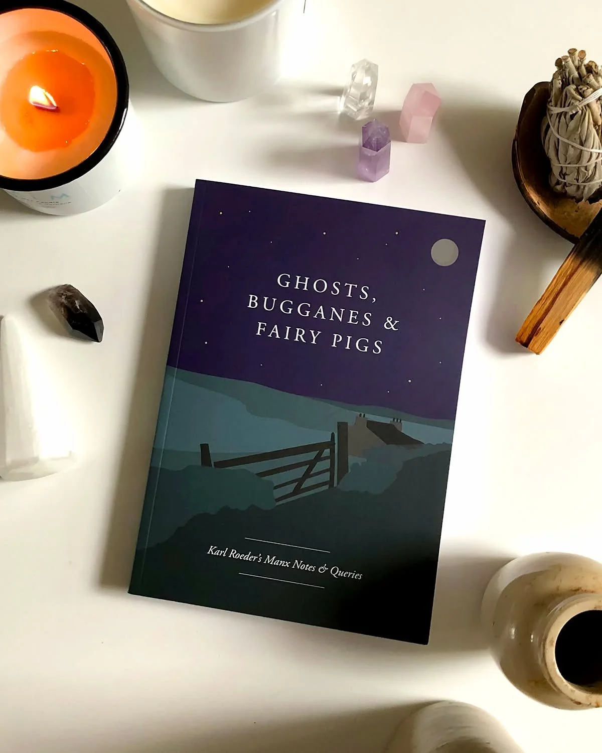A spooky season flashback! 👻 Back in 2019 I illustrated and designed the cover for @culturevannin's folklore collection 'Ghosts, Bugganes &amp; Fairy Pigs', created over a hundred years ago by Karl Roeder and reprinted for the first time since 1904.