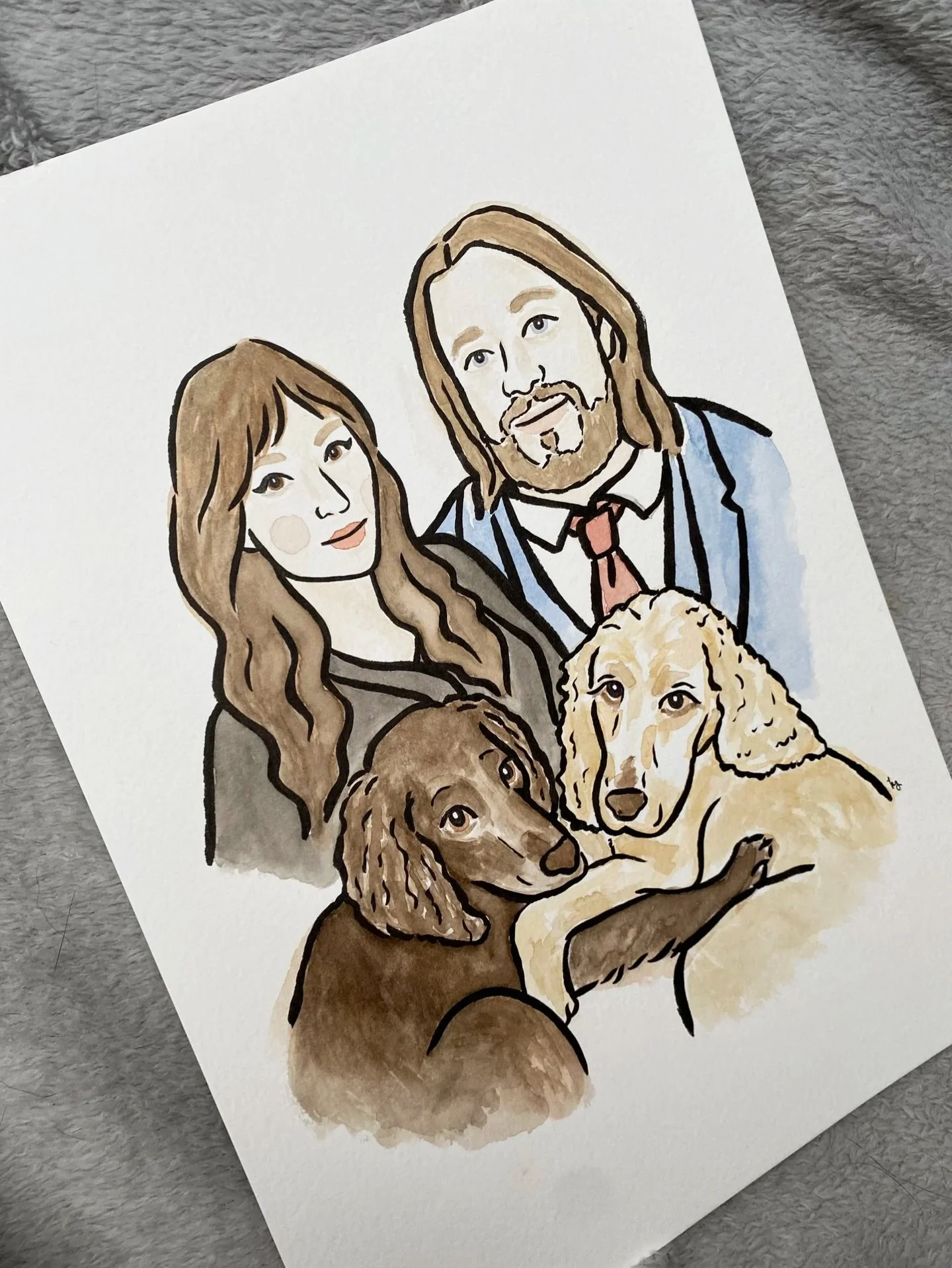 Last call for custom portraits!! ⏰ You can order watercolour pet or family paintings in my online shop until midnight tonight, if you were thinking of gifting a portrait this Christmas then don&rsquo;t wait! 💻 kimgeestudio.com/shop
