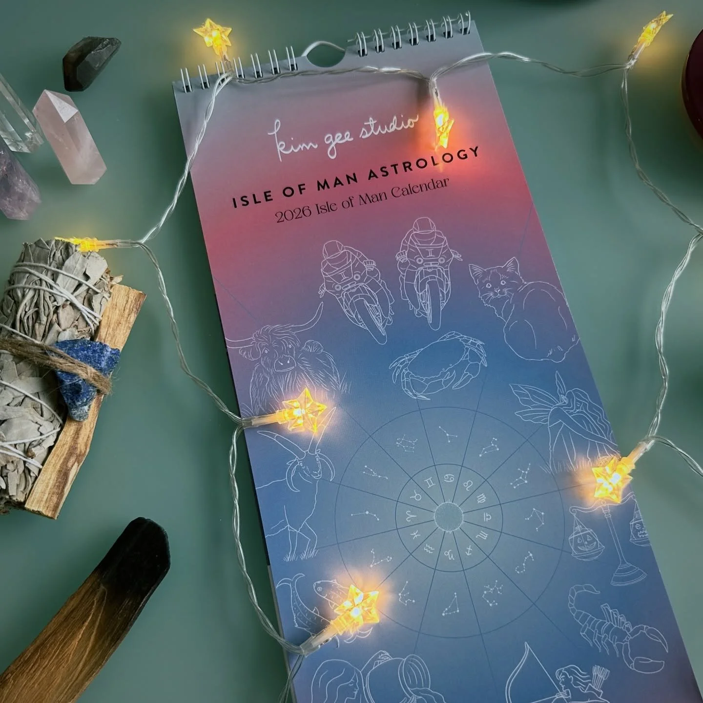 Quite possibly the only 2026 calendar that includes the TT schedule, Chips Cheese &amp; Gravy Day, and every astrological season 👀 🇮🇲 

Check out my cards and calendar at tonight&rsquo;s late night shopping pop-up at @blend_hairstudio_ from 5-8pm,