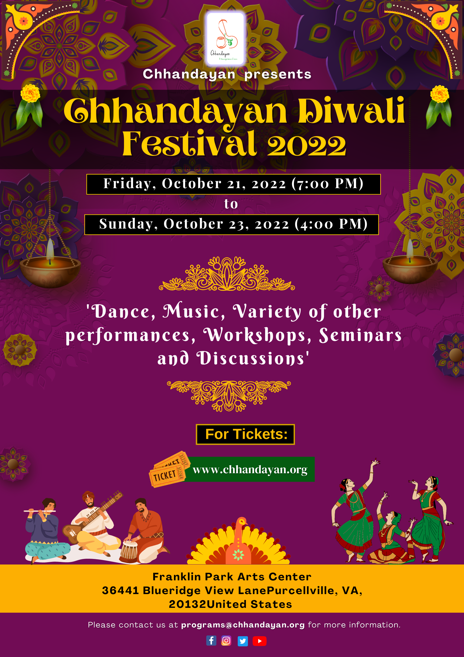 Chhandayan Diwali Festival 2022 — Chhandayan Center for Indian Music