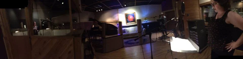 Recording session for "Two Little Birds" with Abbi Chapman and Natalie Thompson at Colorado Sound on June 10, 2016
