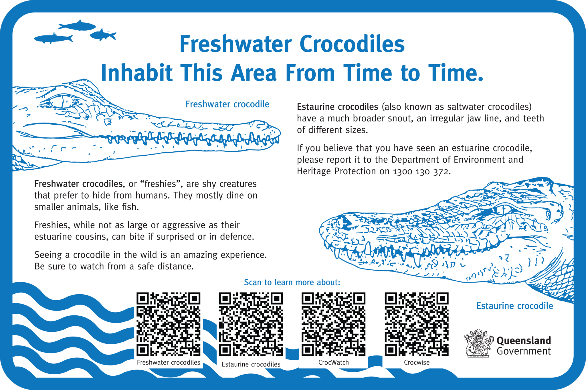Image: Freshwater crocodiles signage