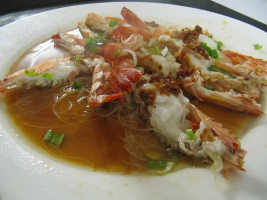 Jumbo King Prawns infused with homemade Garlic