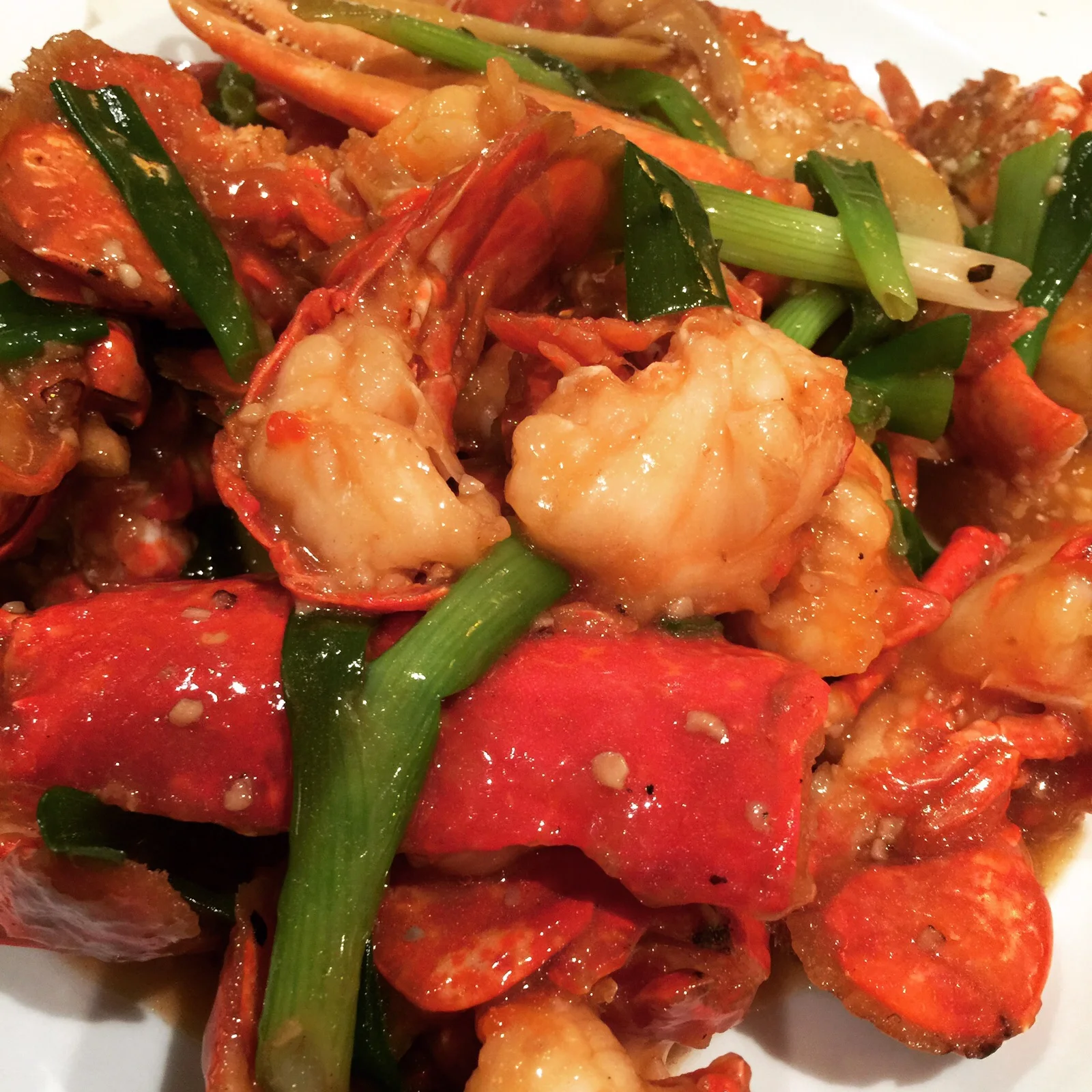 Braised Lobster with Ginger and Spring Onions