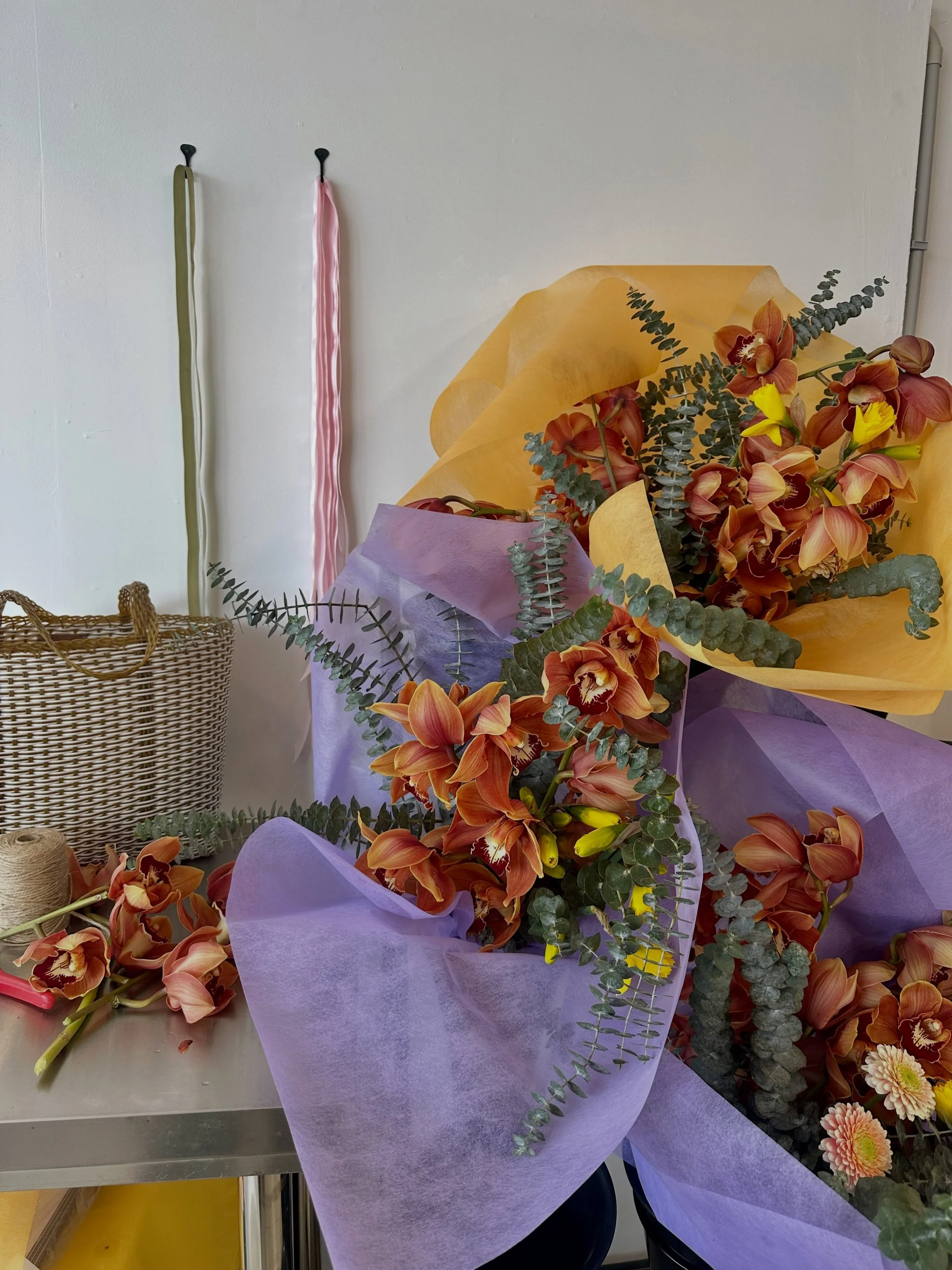 Cymbidiums 🧡🧡💜💜