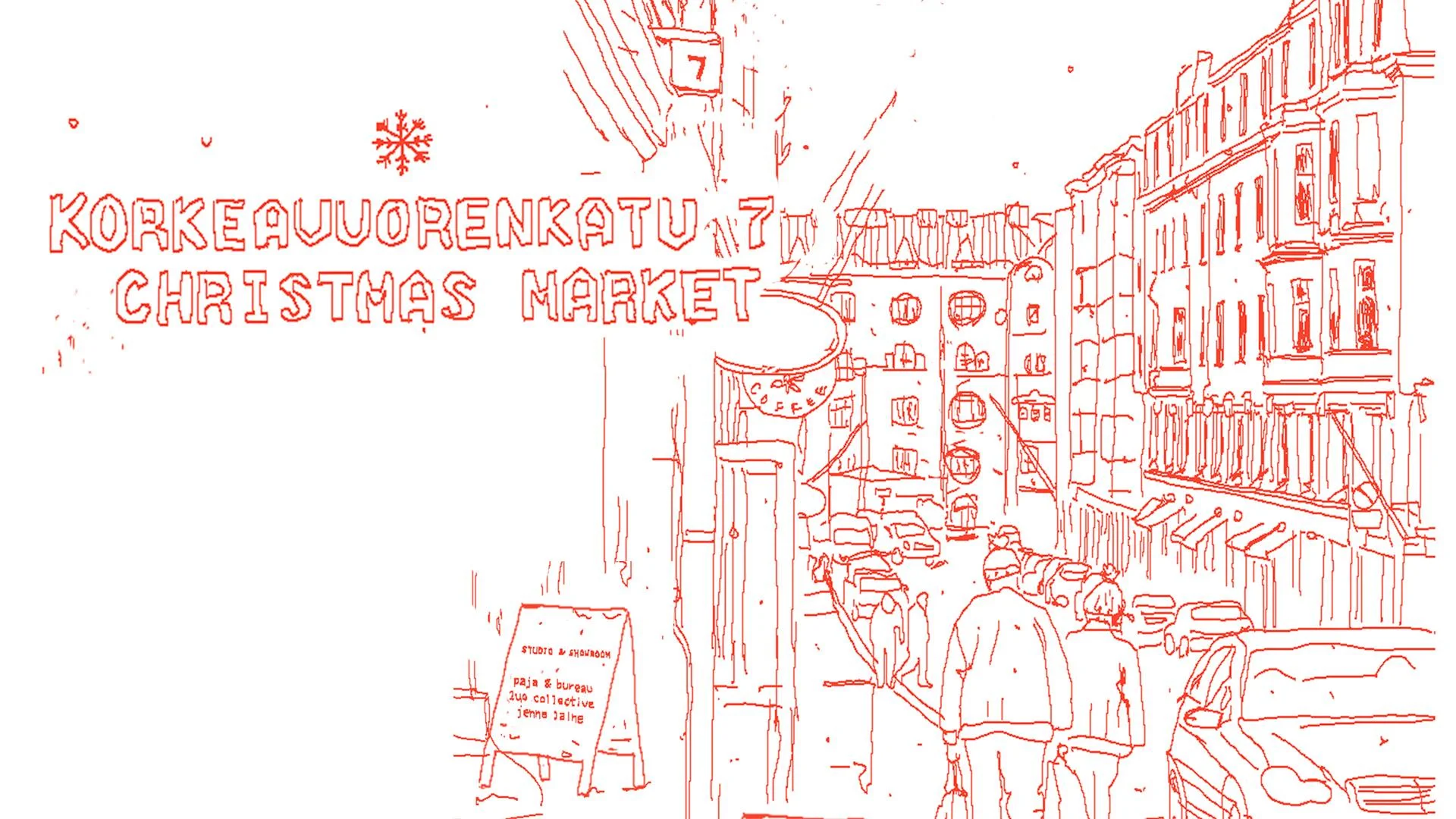Welcome to the Korkeavuorenkatu 7 Christmas Market. The market expands this year to a two-day event so welcome on both Saturday and Sunday! 11.00-16.00. Featuring: Paja&Bureau, Annika Cumlander, By Laura Darth, Lillan Helsinki, Ossi Jaala, Lieko Design, Satu Närkki, Kultaseppä Linda Rantanen, Rauhala Koru, Studio Jenna Laine, Anni Pitkäjärvi, Heidi Aulikki , Ariane Relander, Hanna Särökaari and others. We will release more info on the sellers closer to the dates. Music will be provided by Creat's #eroticlifestyle DJs. Glogg and gingerbread will be served! Entrance through the inner courtyard. See Facebook event here.