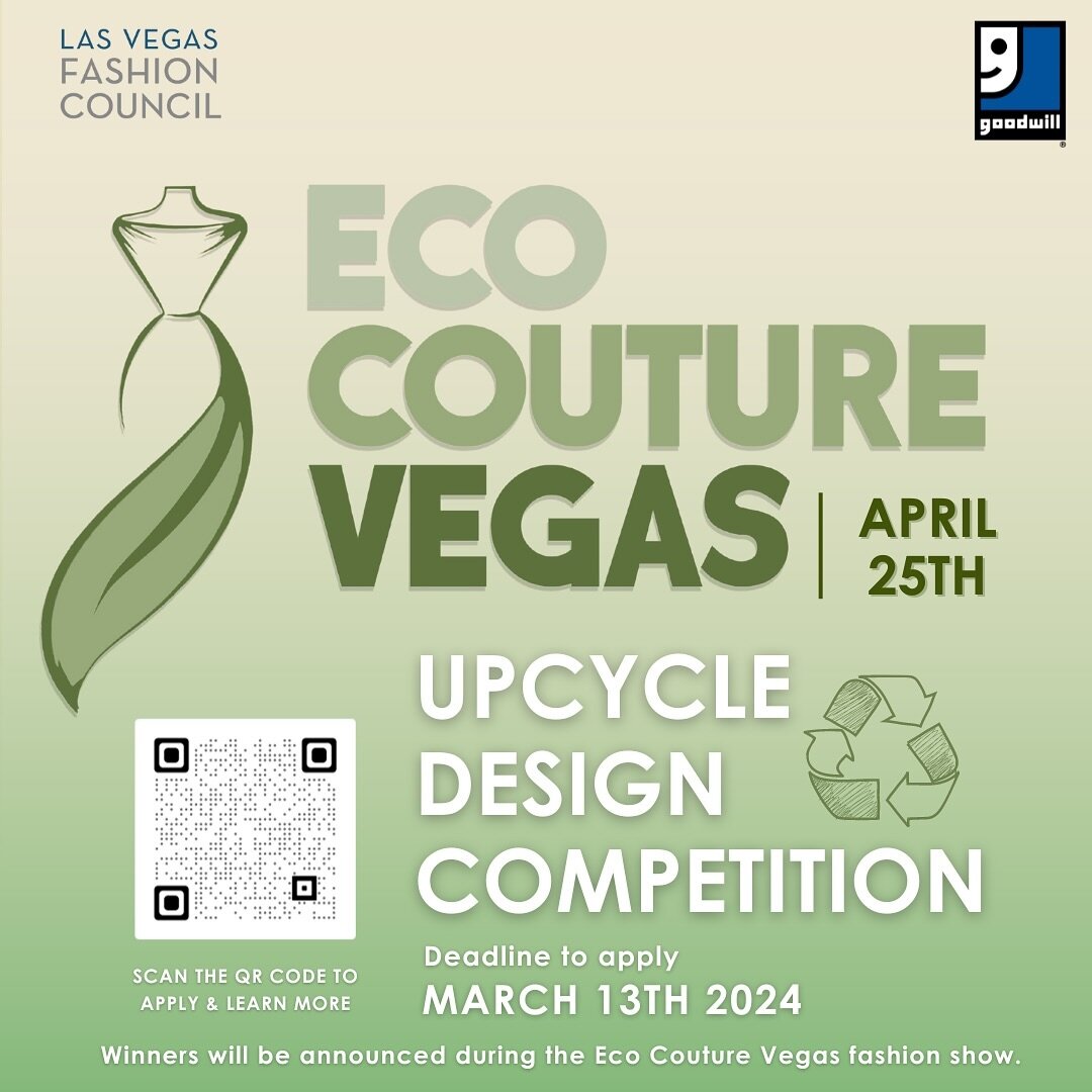 🗣️ CALLING ALL DESIGNERS! There&rsquo;s still time to apply to our Eco Couture Vegas event in partnership with @goodwillvegas &ndash; happening next month 😁 We are currently taking submissions for student and emerging designers to participate in ou
