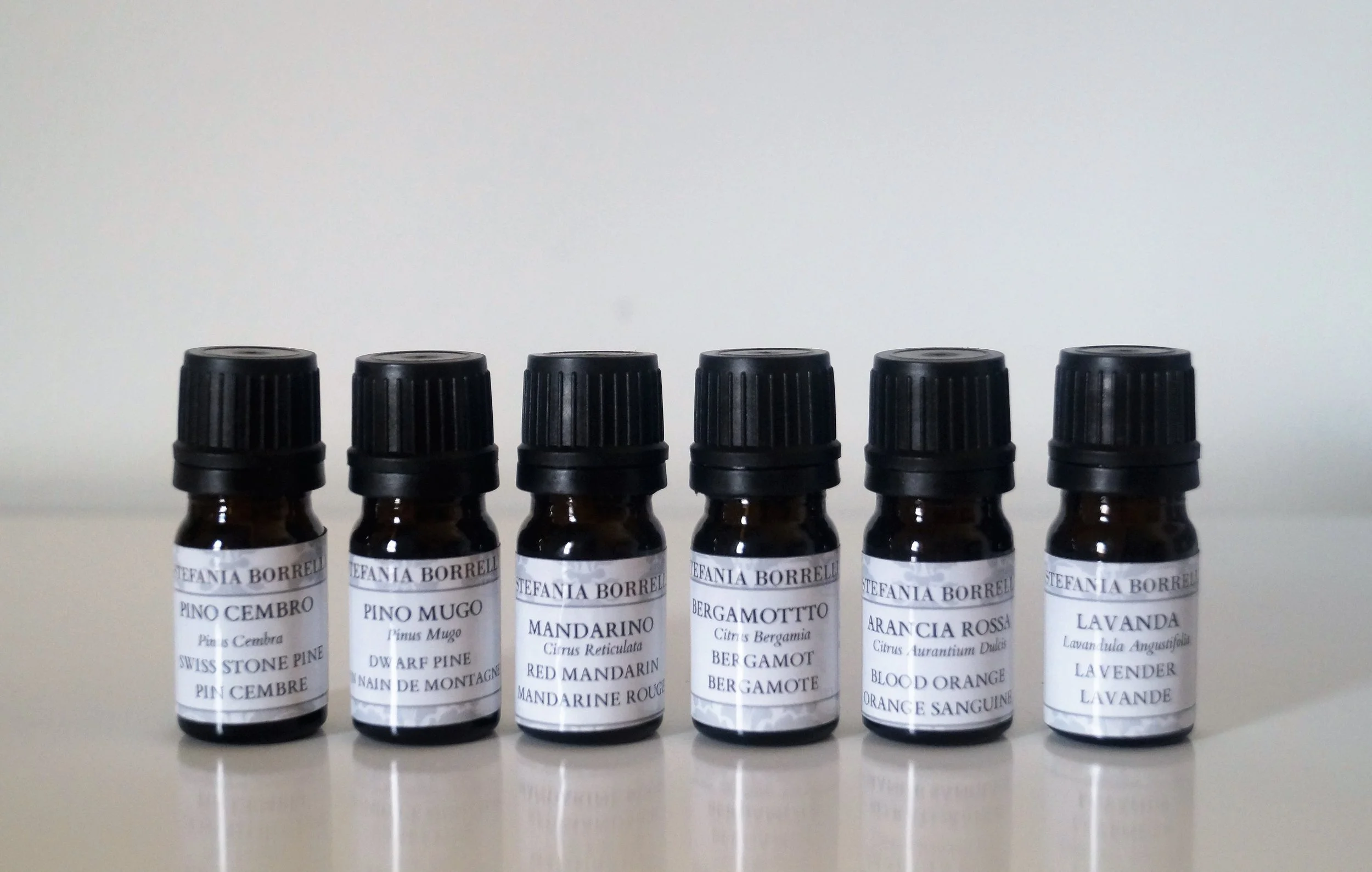  SWISS STONE PINE AND DWARF PINE FROM TRENTINO ALTO ADIGE - BERGAMOT FROM CALABRIA BLOOD ORANGE AND MANDARIN FROM SICILY - LAVENDER FROM TUSCANY, PIEDMONT AND TRENTINO