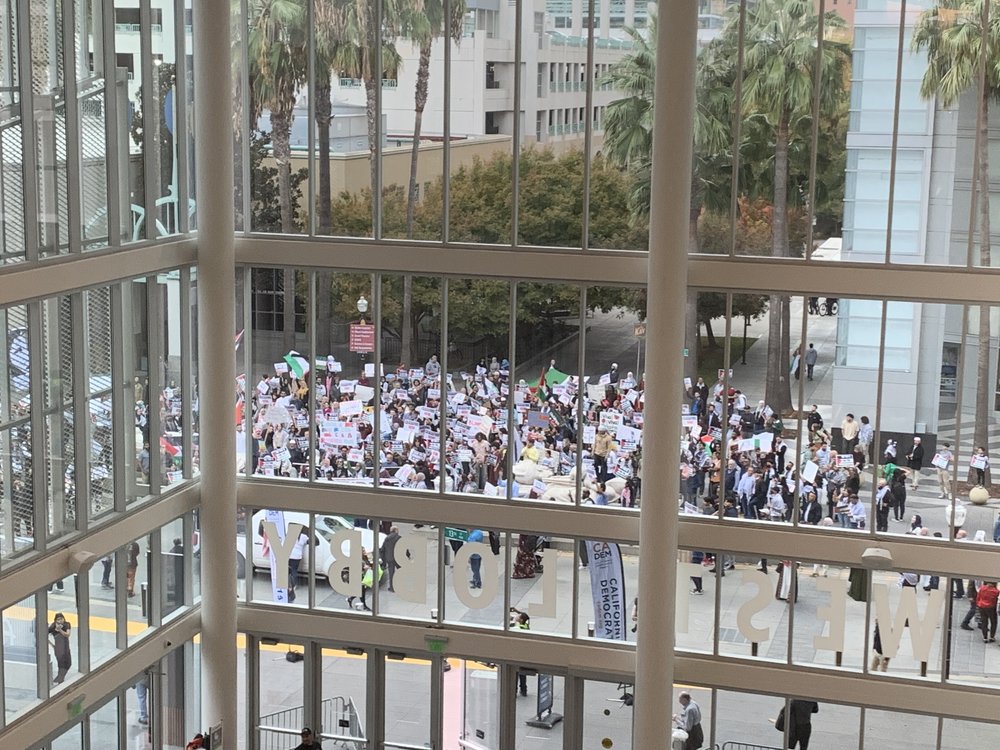 Afternoon protest of those calling for a cease fire in the Israel-Hamas conflict.