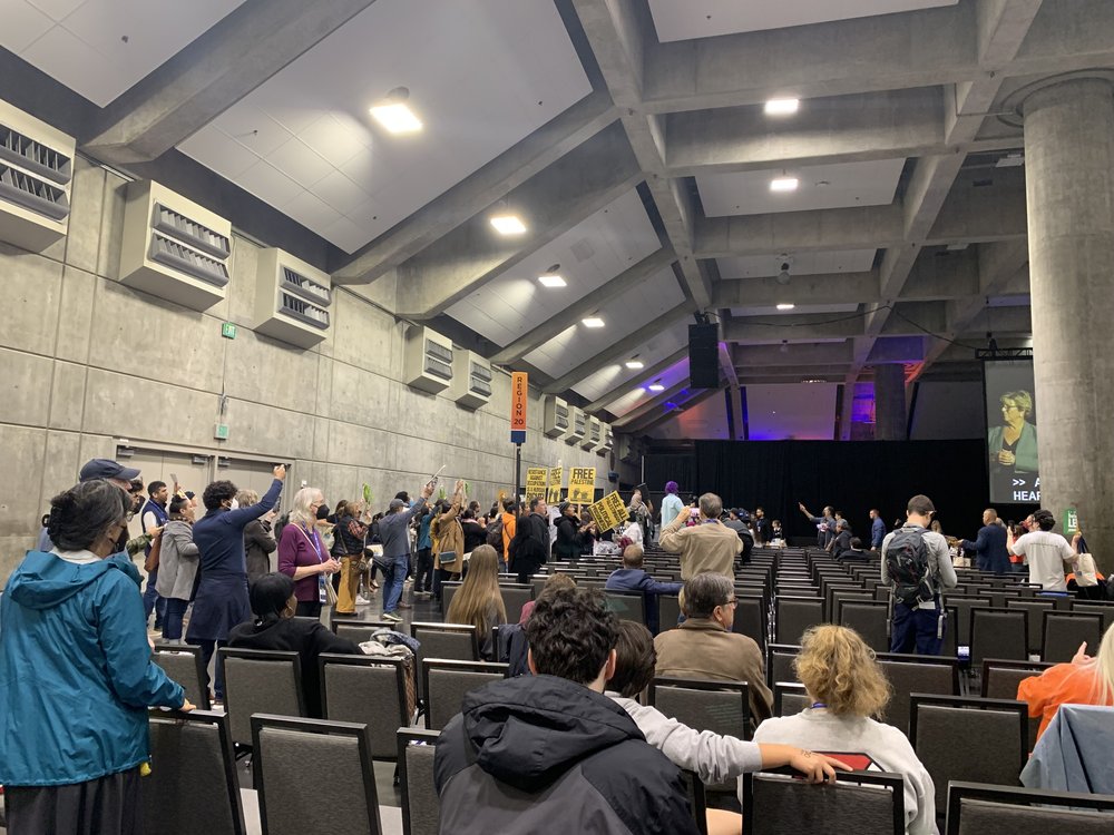 more protesters inside the General Session