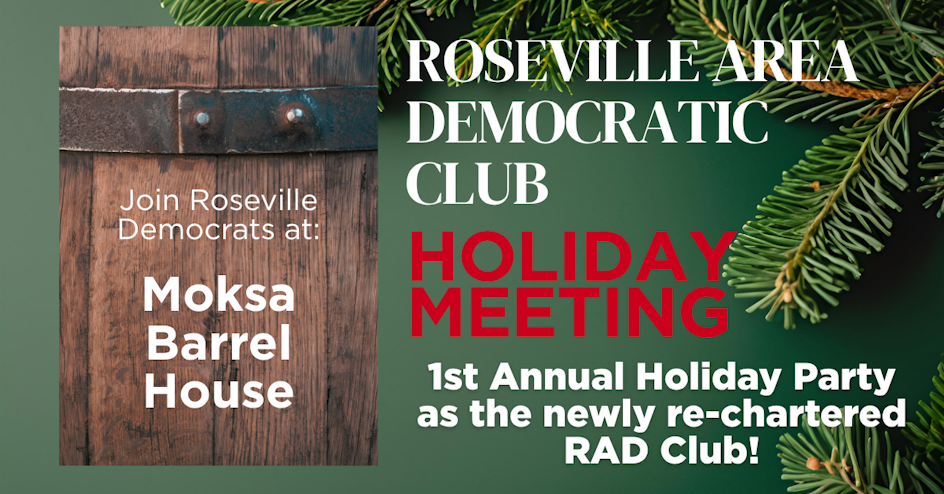 Roseville Area Democratic Club Holiday Party (in-Person)