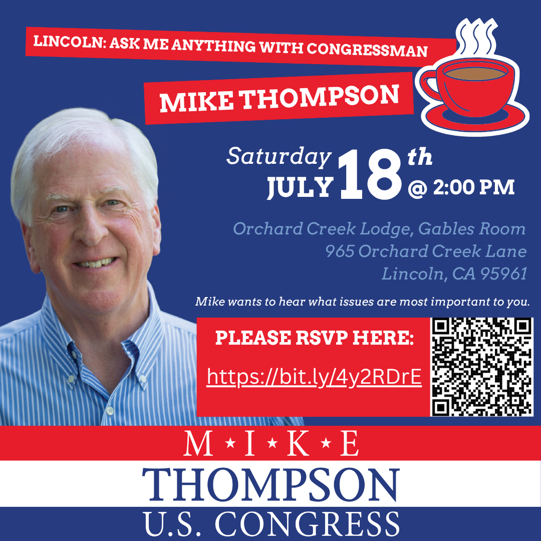 AMA with Rep. Mike Thompson