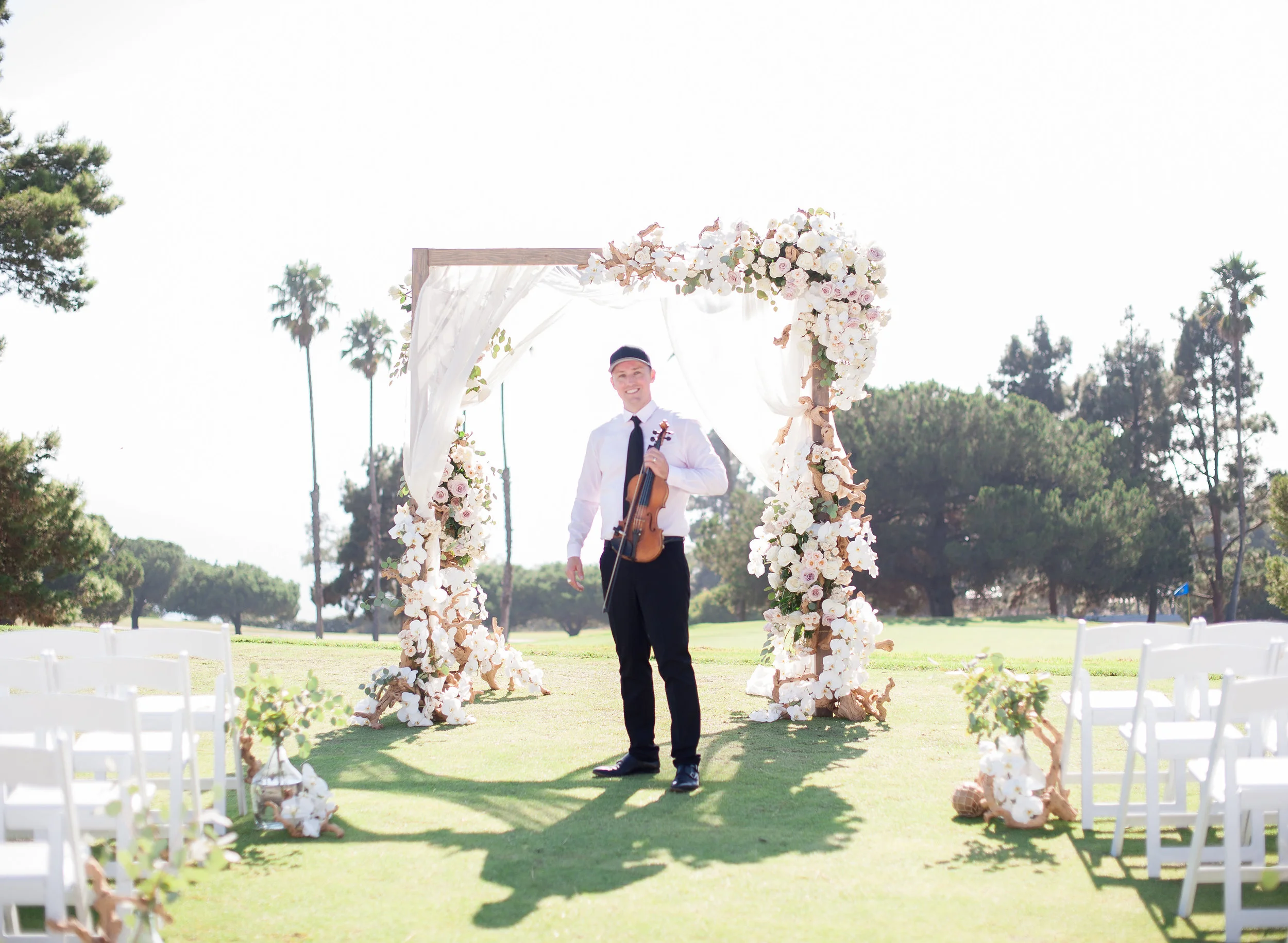 Josh Vietti at a wedding at the Los Verdes Golf Course.
