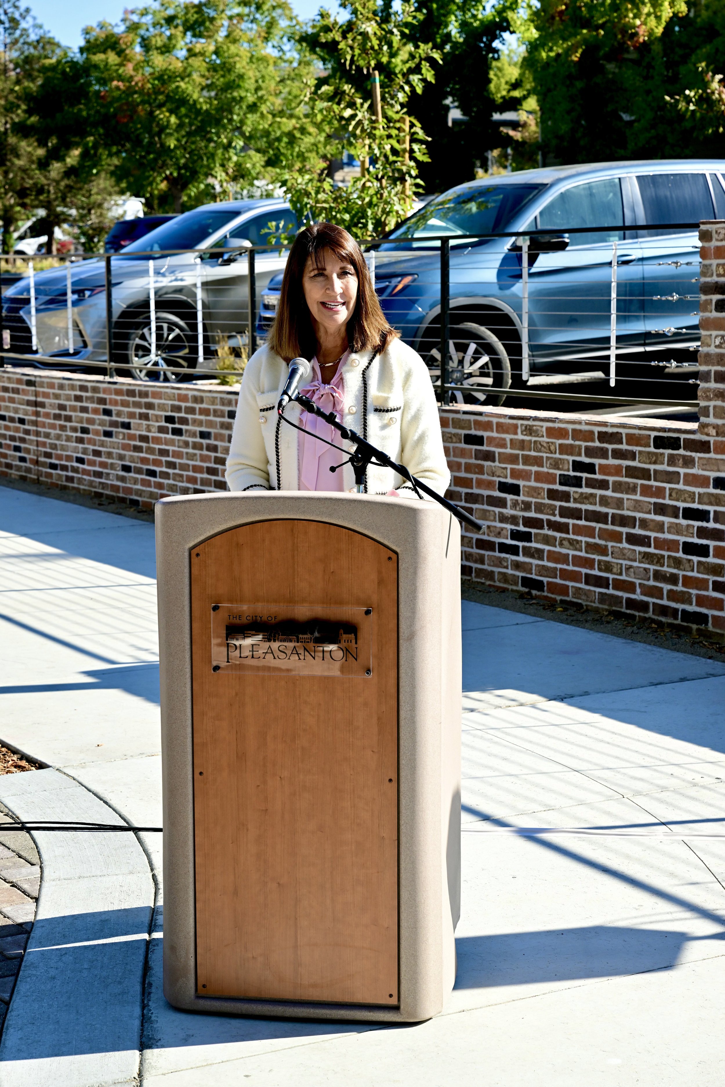  Giving a speech for the opening of the new parking area on the old railroad corridor 