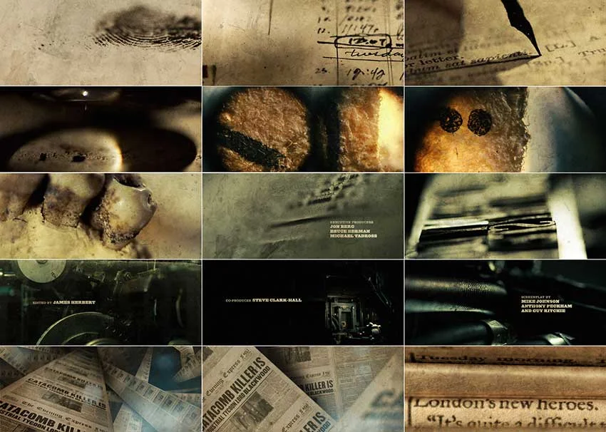 Early Sherlock Holmes printing press storyboard concept