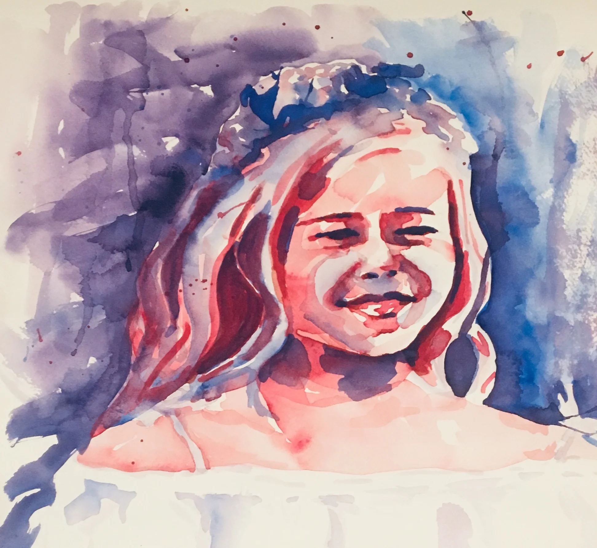 A quick watercolor of my youngest daughter that helps me remember a special day for our family.