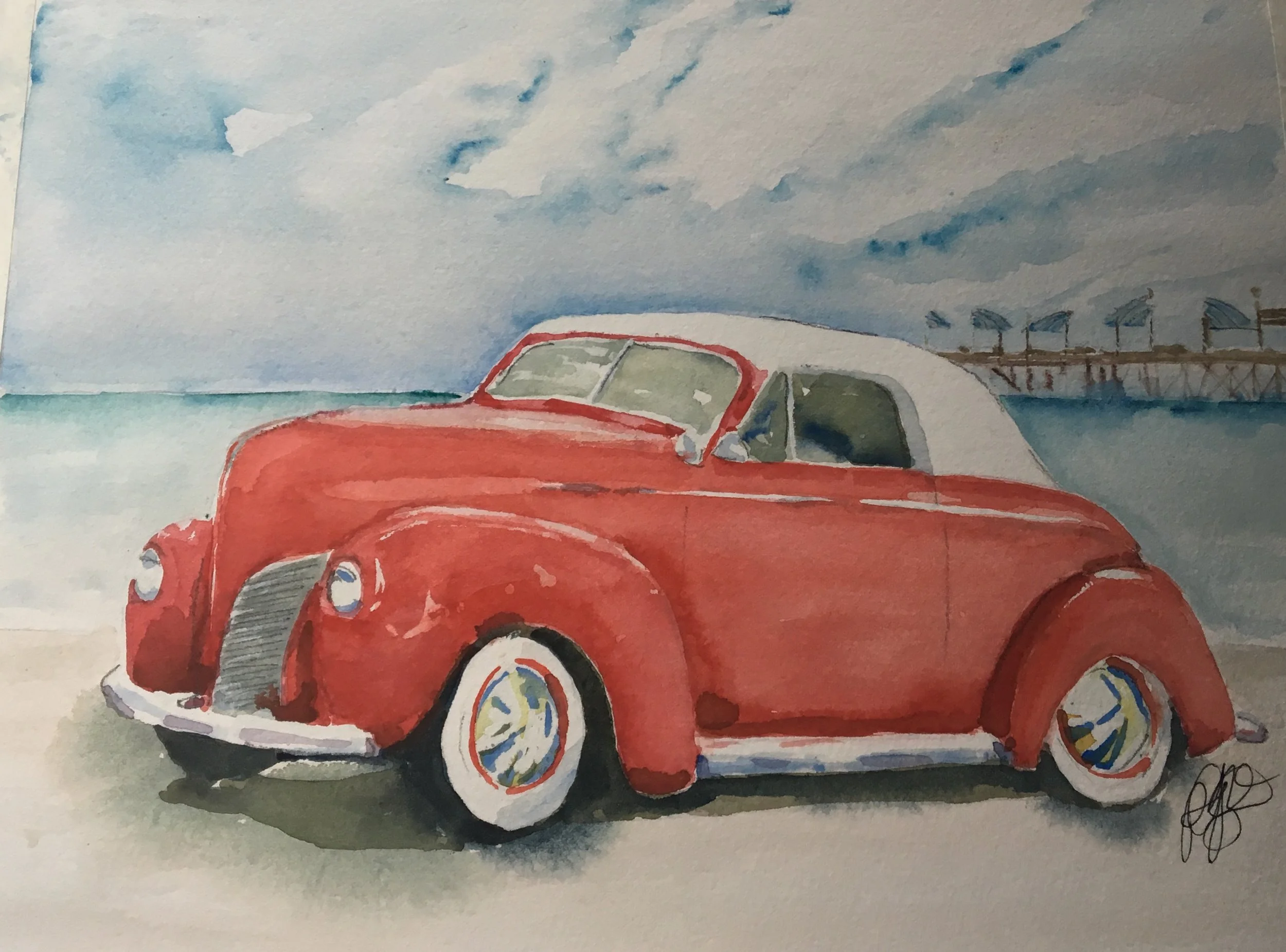 Final painting for Debra Fasullo, called “1940 Mercury” © Pam Baumeister, 2019.