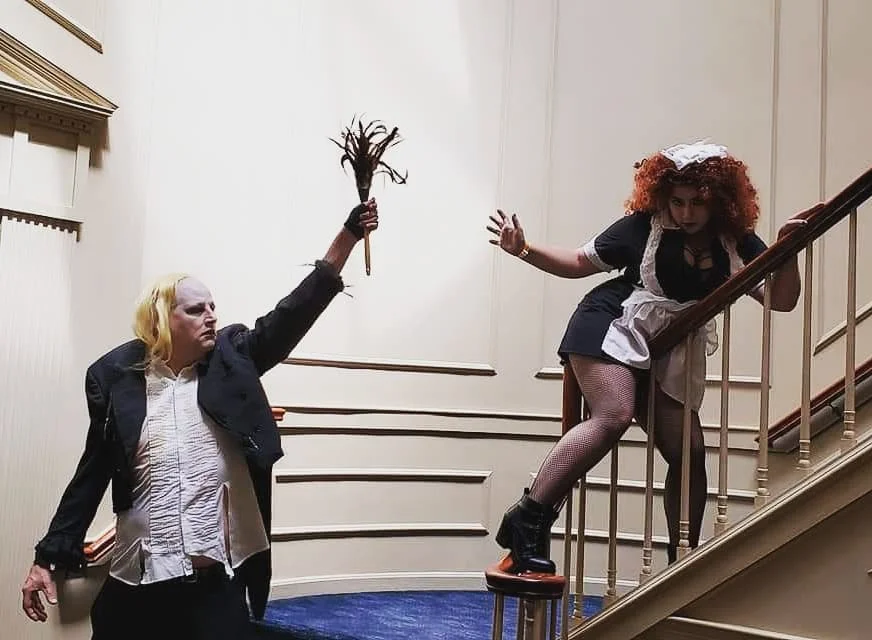The banister is lucky!