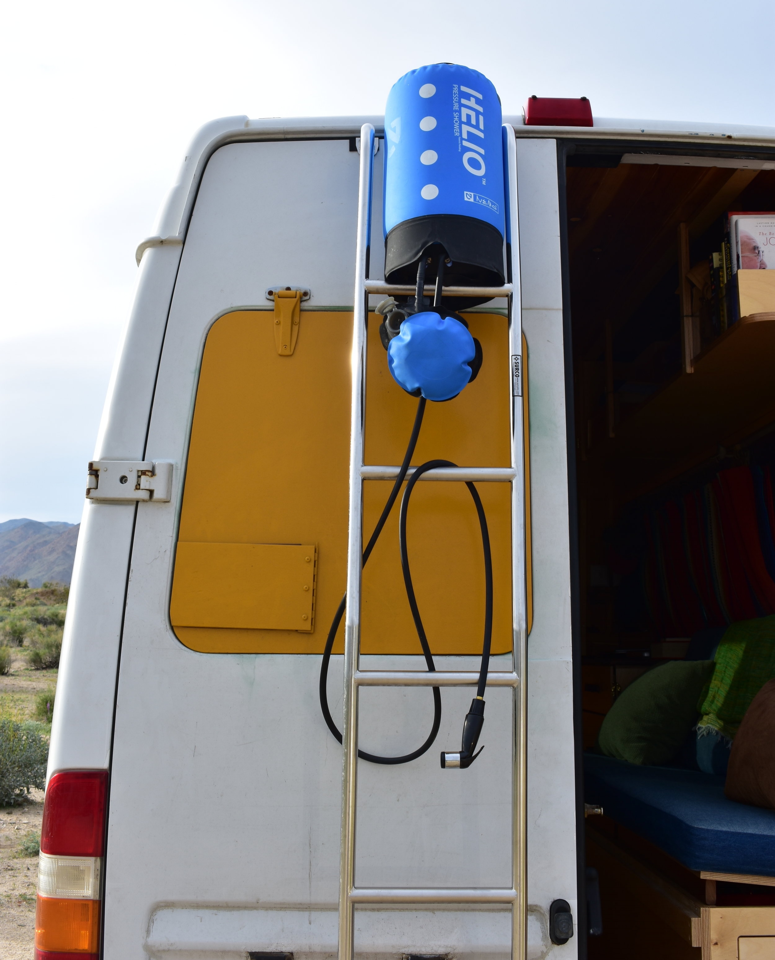 Helio camping shower helps us stay clean