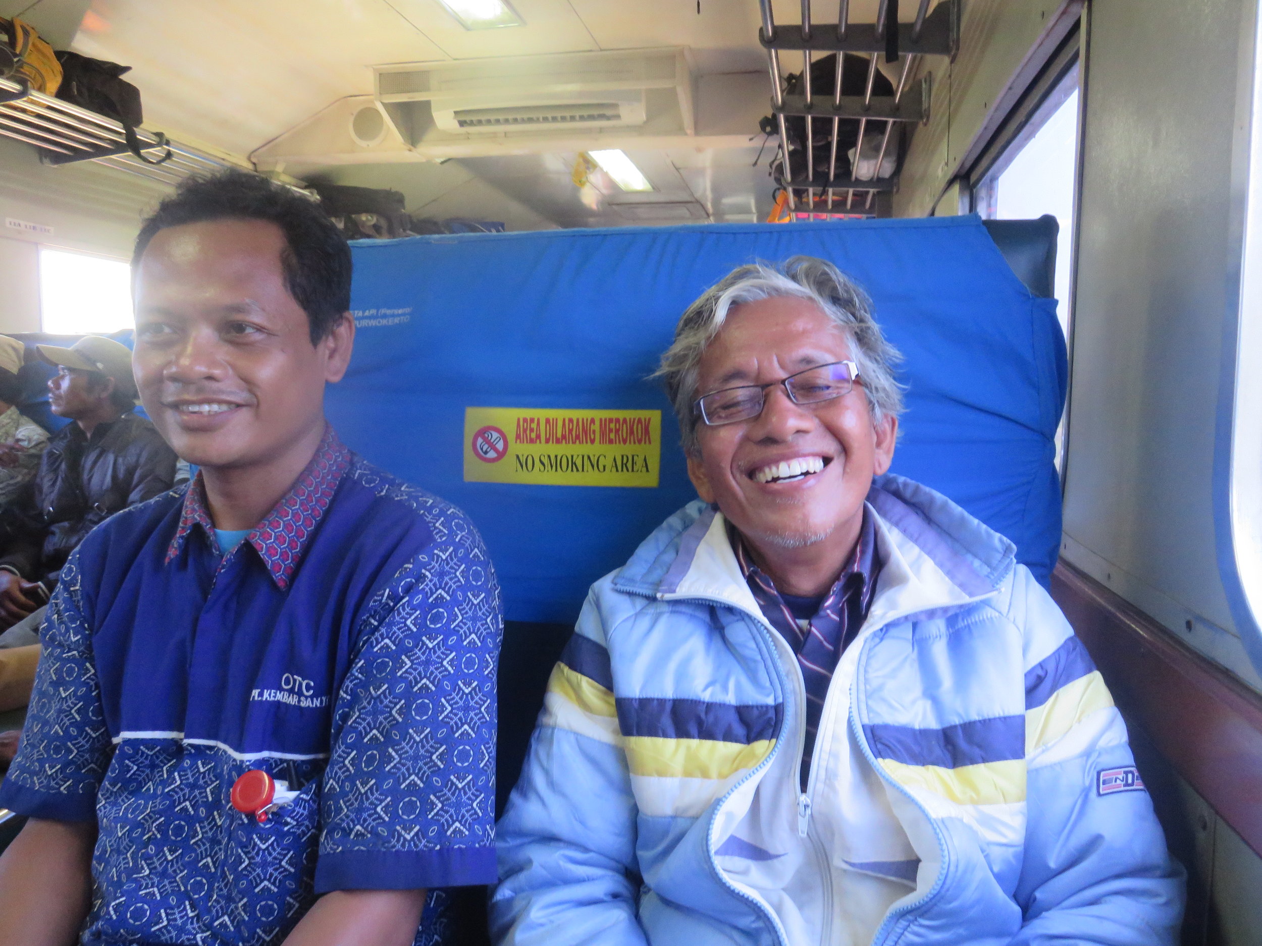Rinto and Sujati didn't know much English, but we managed to talk and laugh the whole three hours we rode the train together.