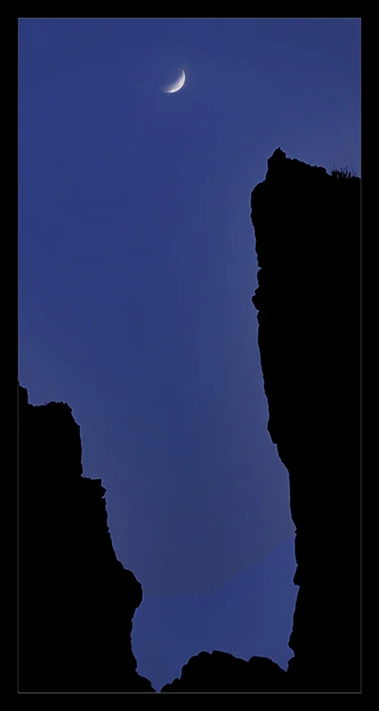 "New Moon Arising," Diablo Canyon, Santa Fe, New Mexico
