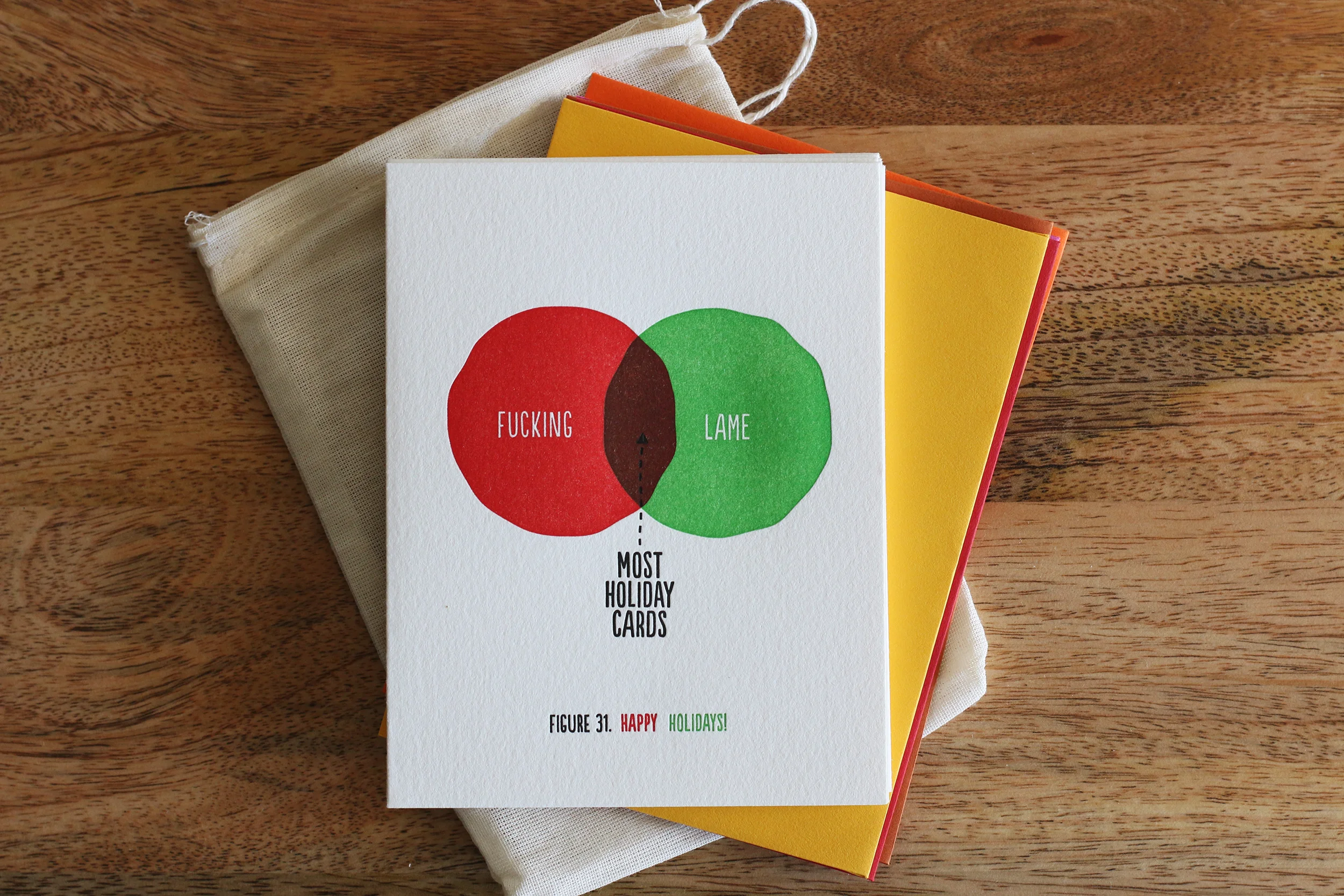 Greetings from Nowhere is a series of inappropriate letterpressed greeting cards