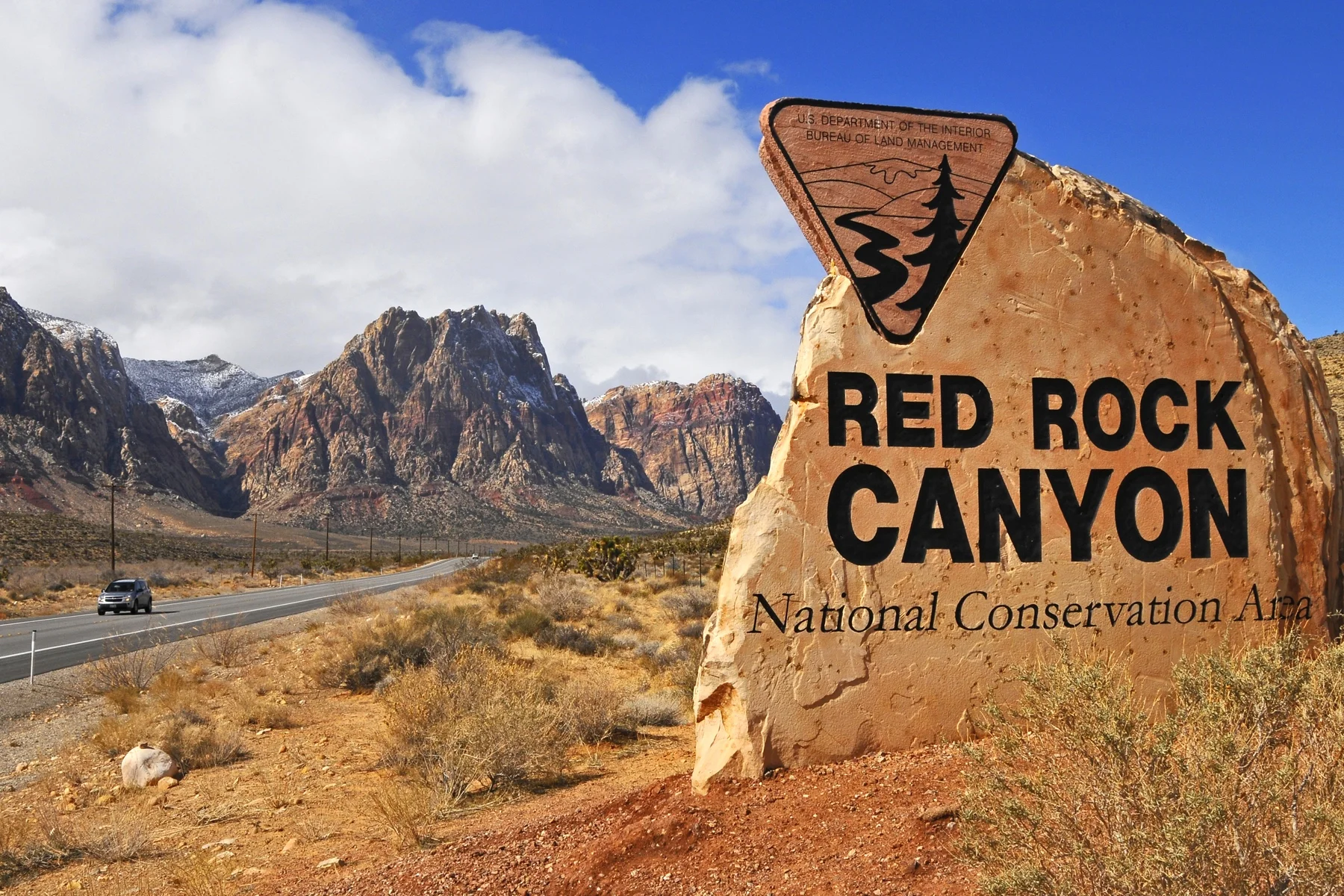 Red Rock Canyon , located 20 miles from the Las Vegas Strip presents awe-inspiring views most wouldn't expect to see near a major metropolitan city. 